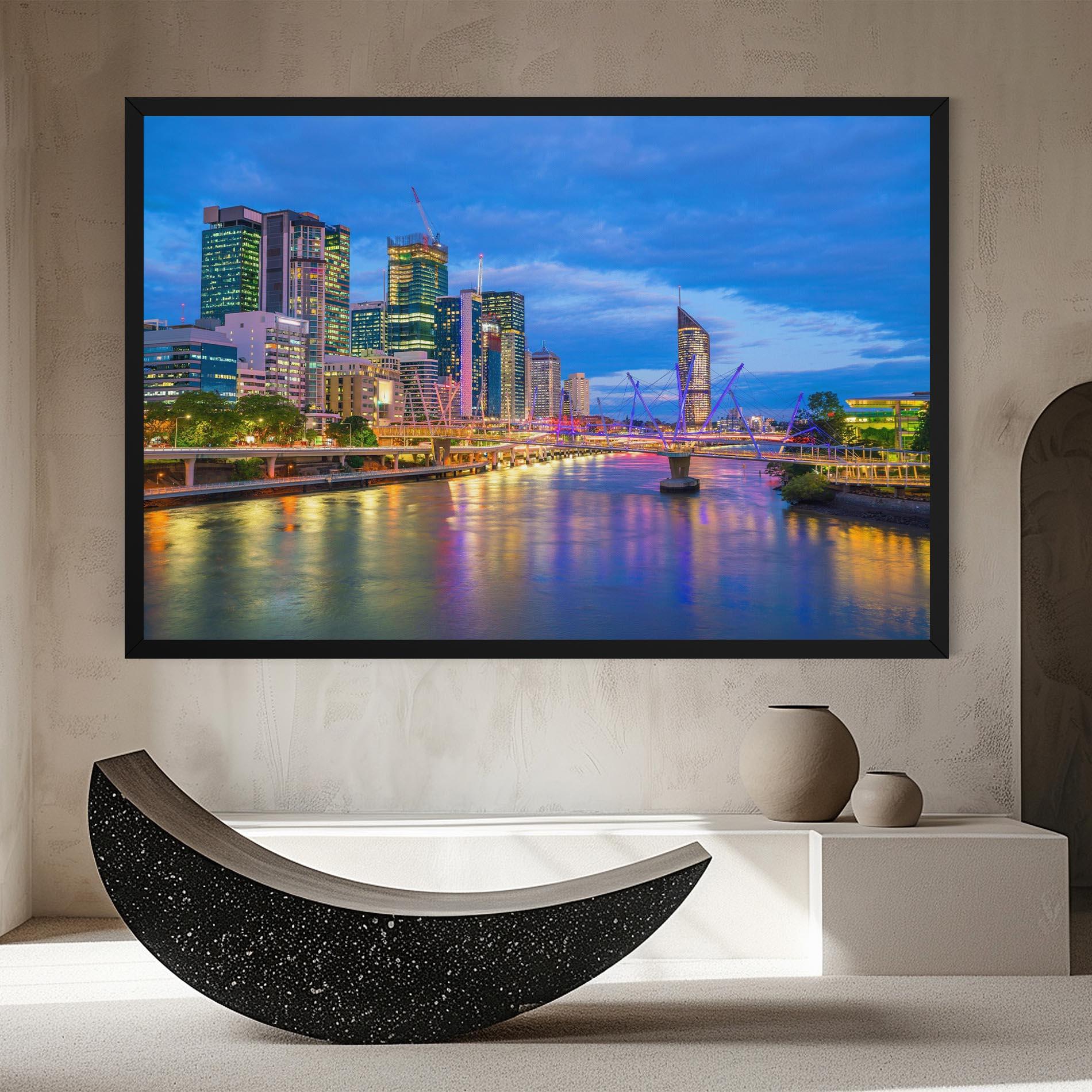Leinwandbild Brisbane Skyline View mockup 8