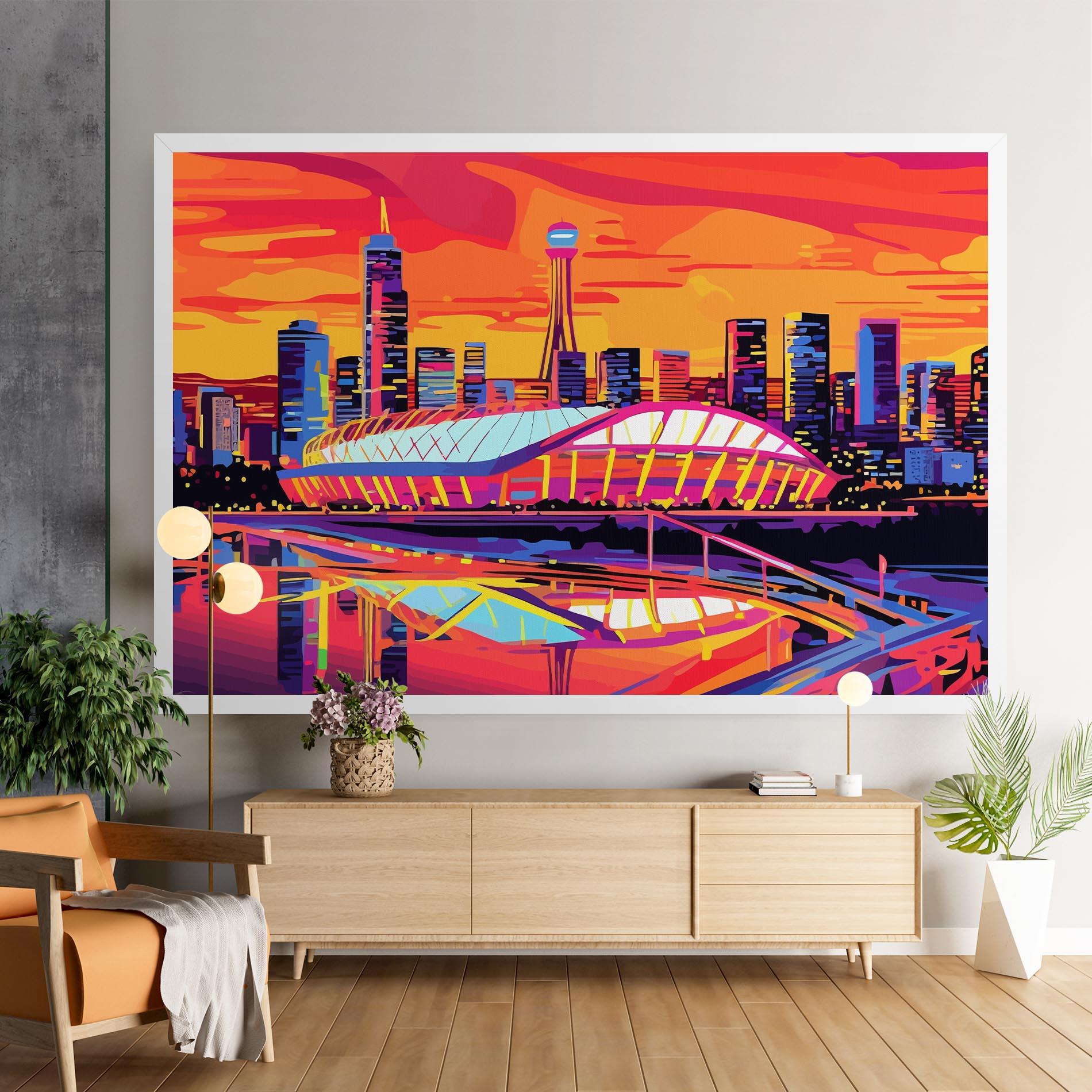 Leinwandbild Australian Orange Sunset mockup 9