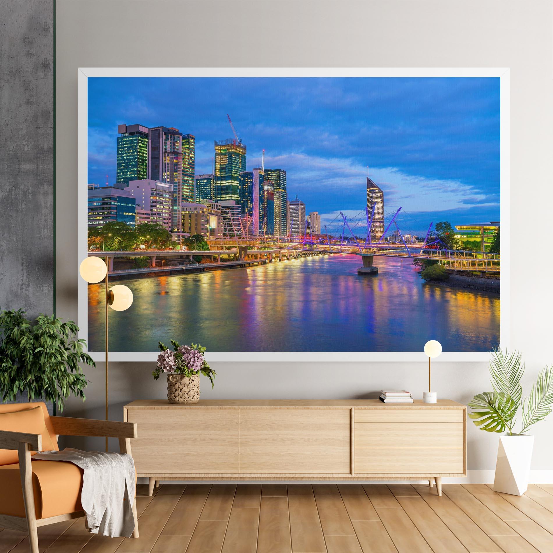 Leinwandbild Brisbane Skyline View mockup 9