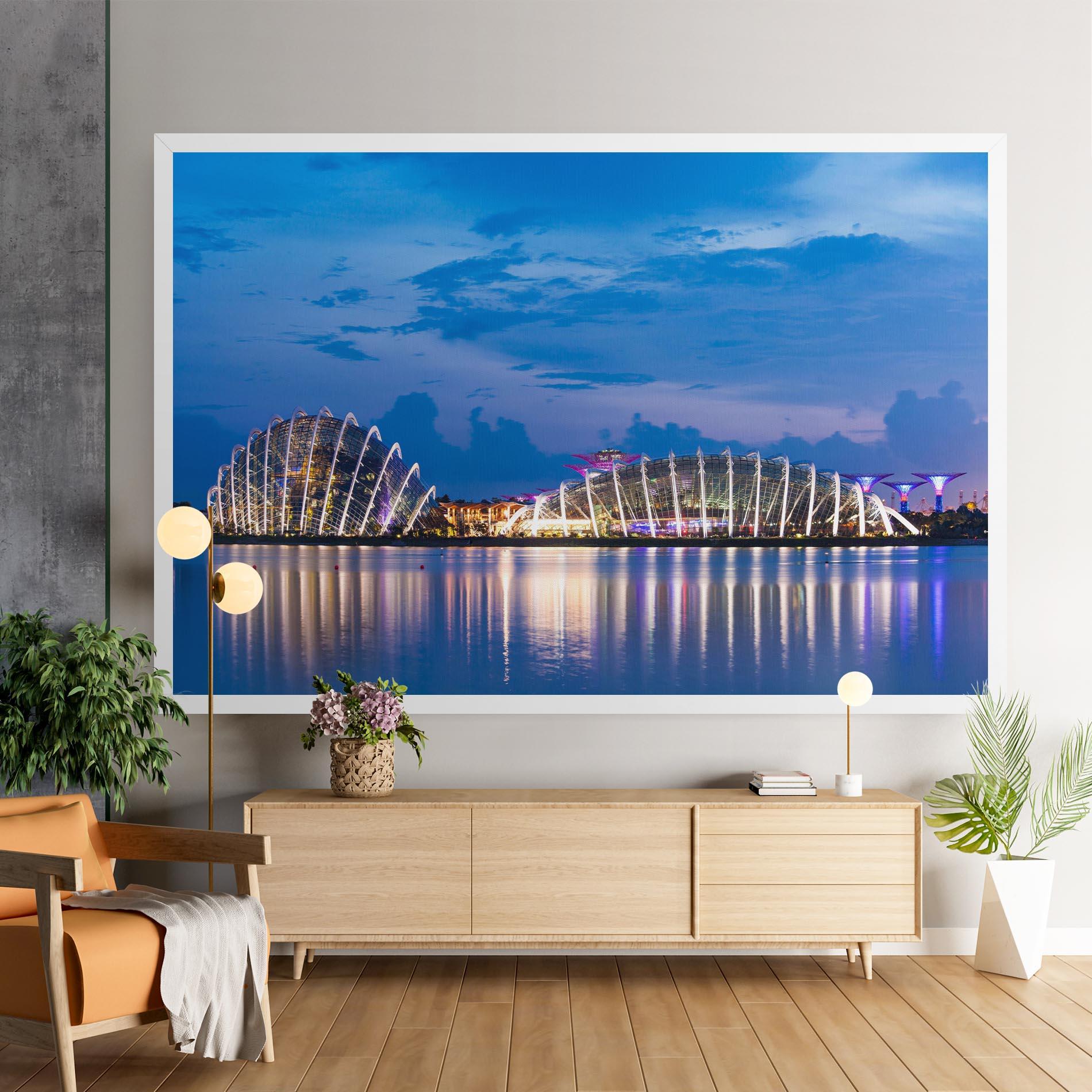 Leinwandbild Singapore Blue Sunset mockup 9