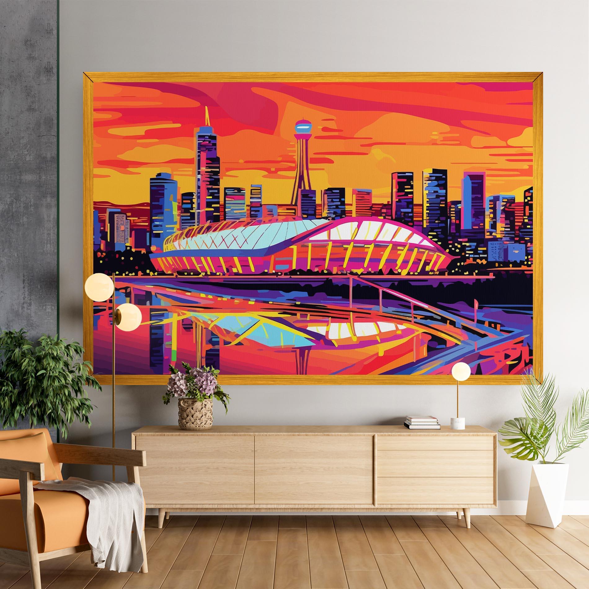 Leinwandbild Australian Orange Sunset mockup 9