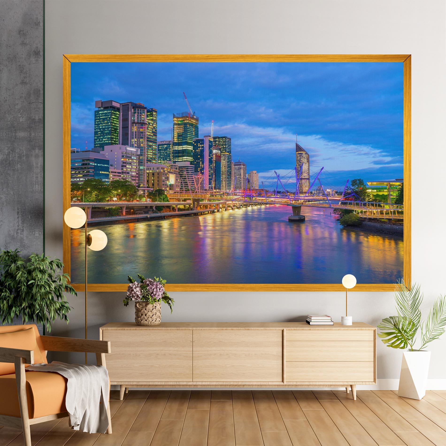Leinwandbild Brisbane Skyline View mockup 9