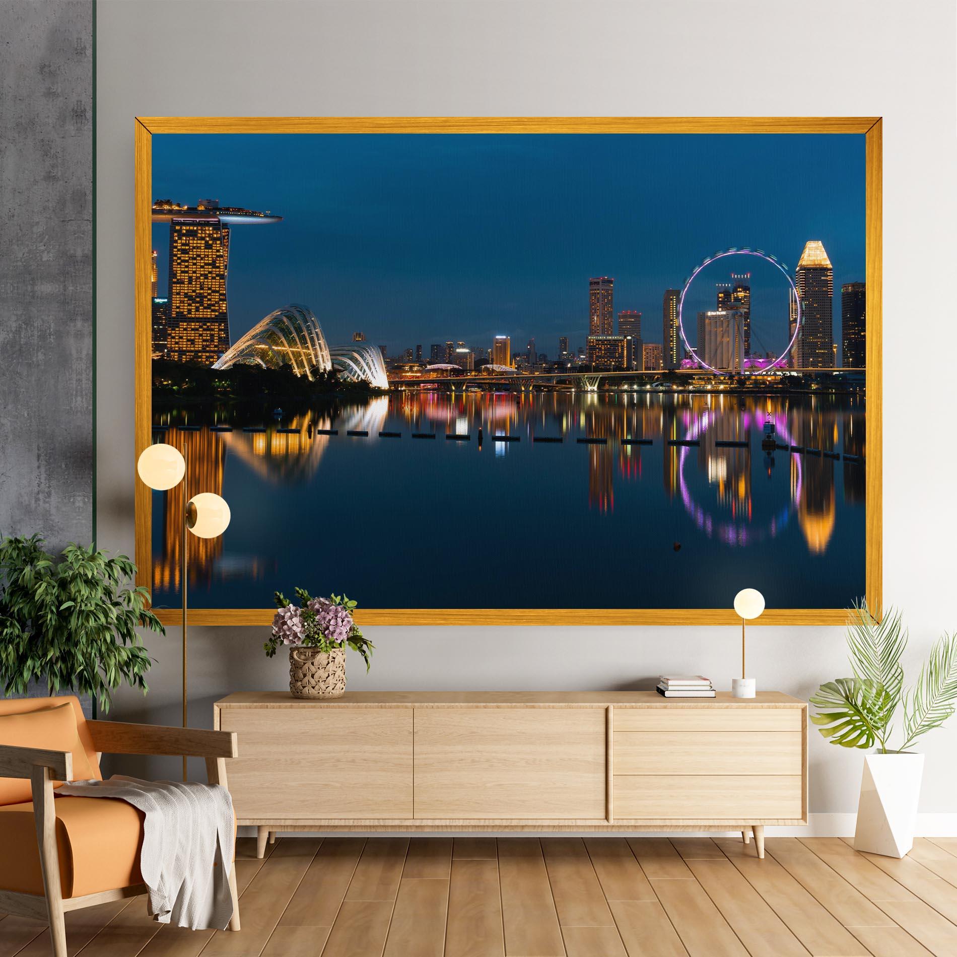 Leinwandbild Singapore City Skyline mockup 9
