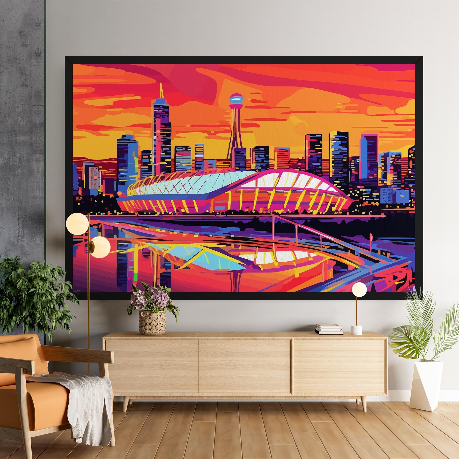 Leinwandbild Australian Orange Sunset mockup 9