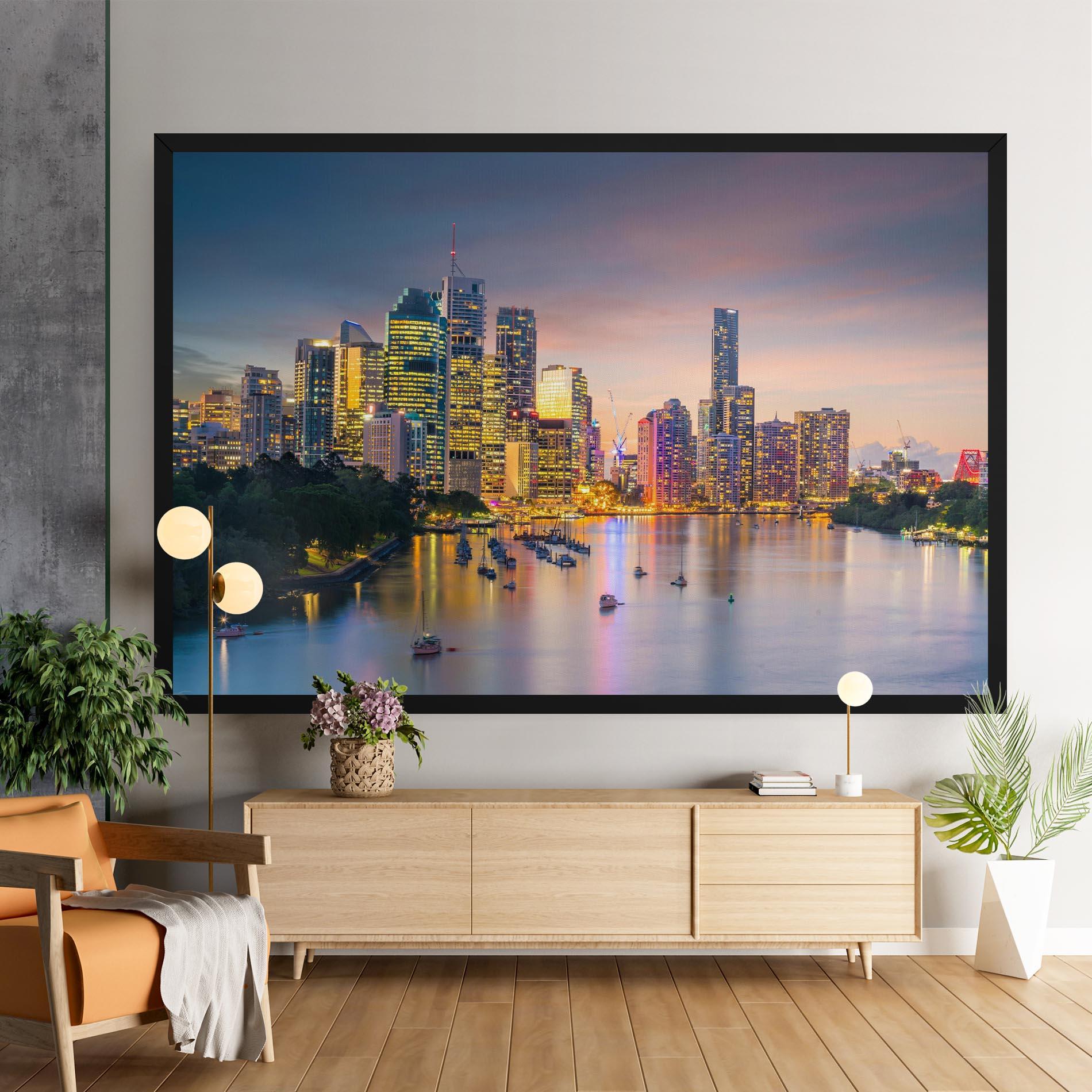 Leinwandbild Brisbane City Skyline mockup 9