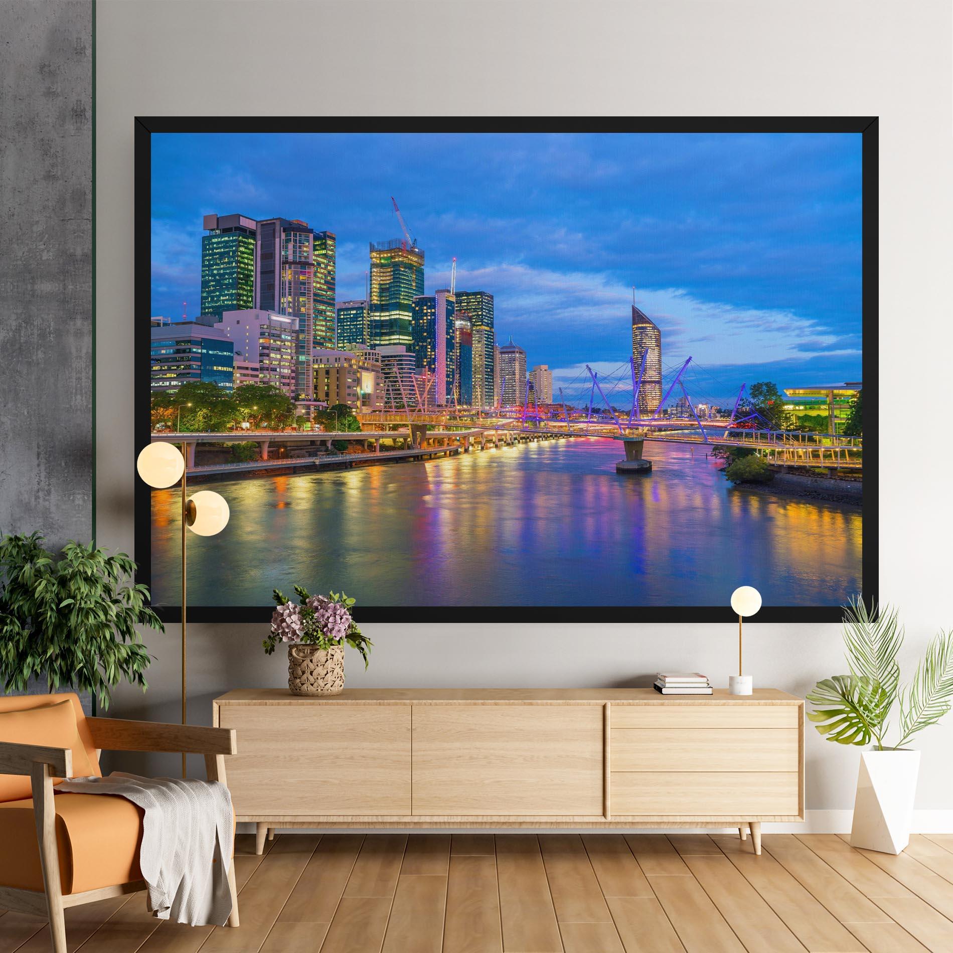 Leinwandbild Brisbane Skyline View mockup 9