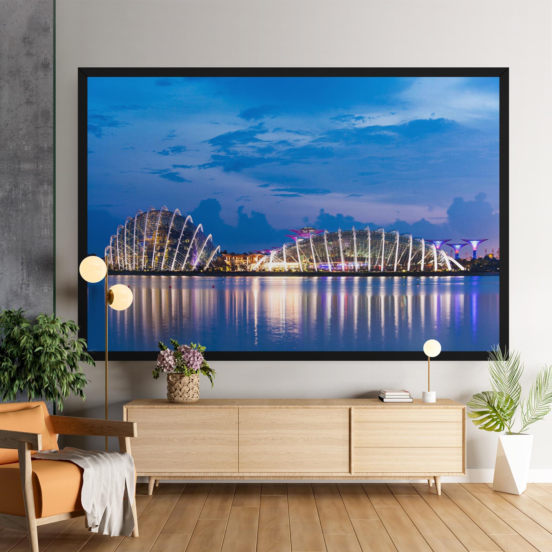 Leinwandbild Singapore Blue Sunset mockup 9