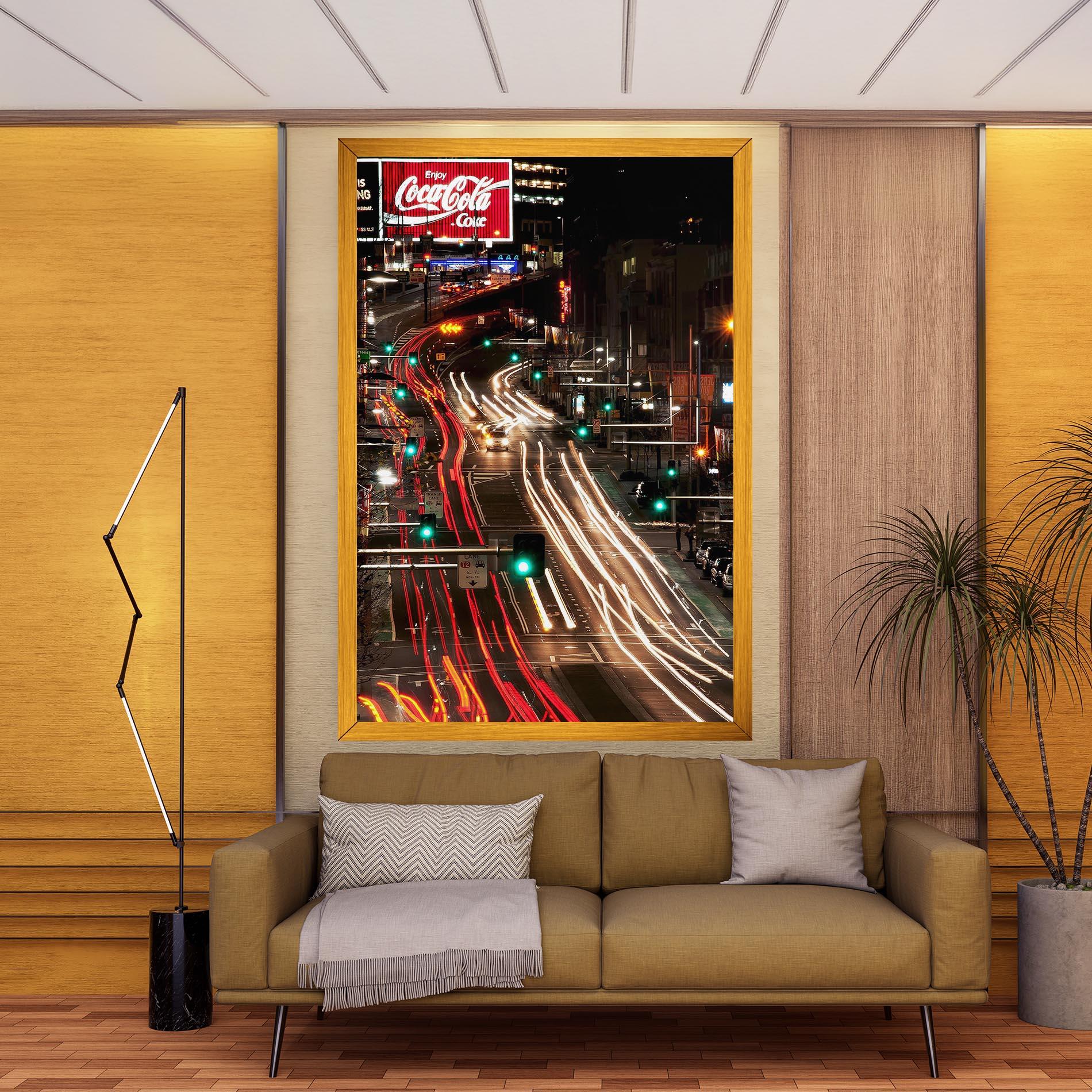 Leinwandbild Car Light Road mockup 9