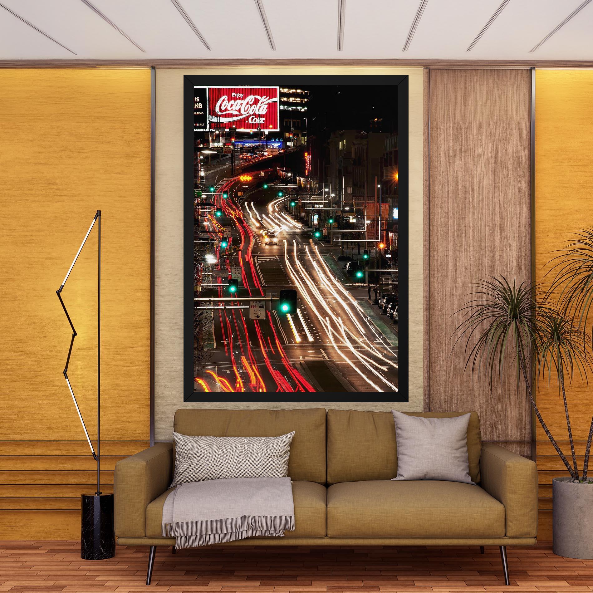 Leinwandbild Car Light Road mockup 9