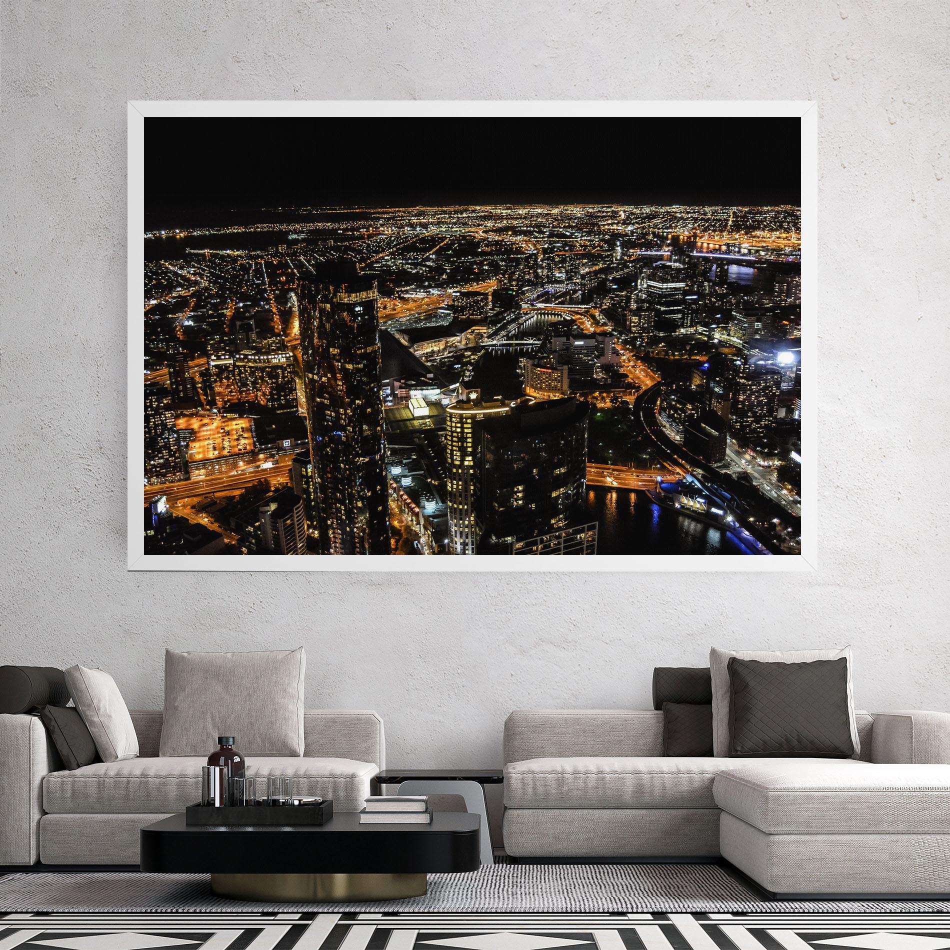 Leinwandbild Black City Light mockup 2