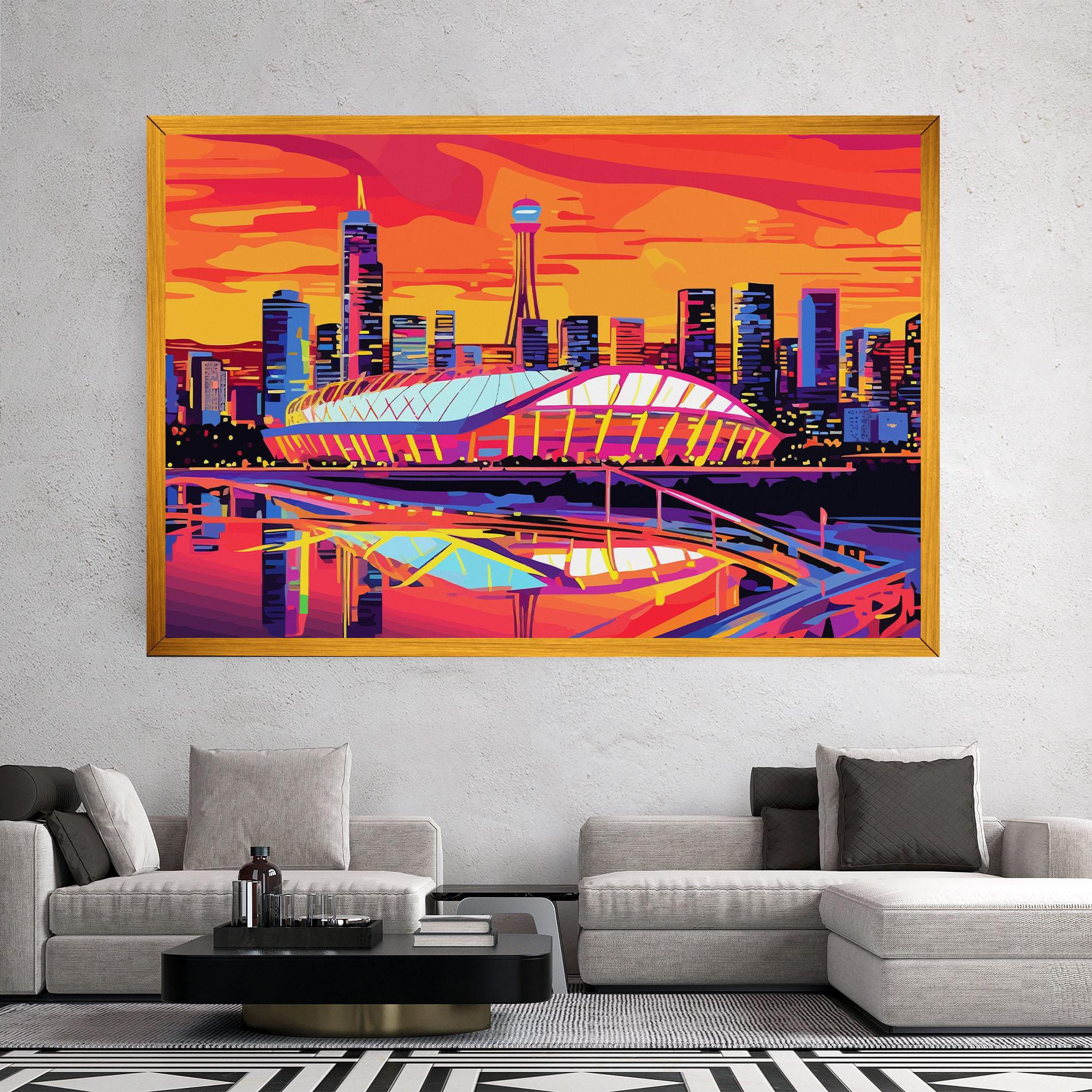 Leinwandbild Australian Orange Sunset mockup 2