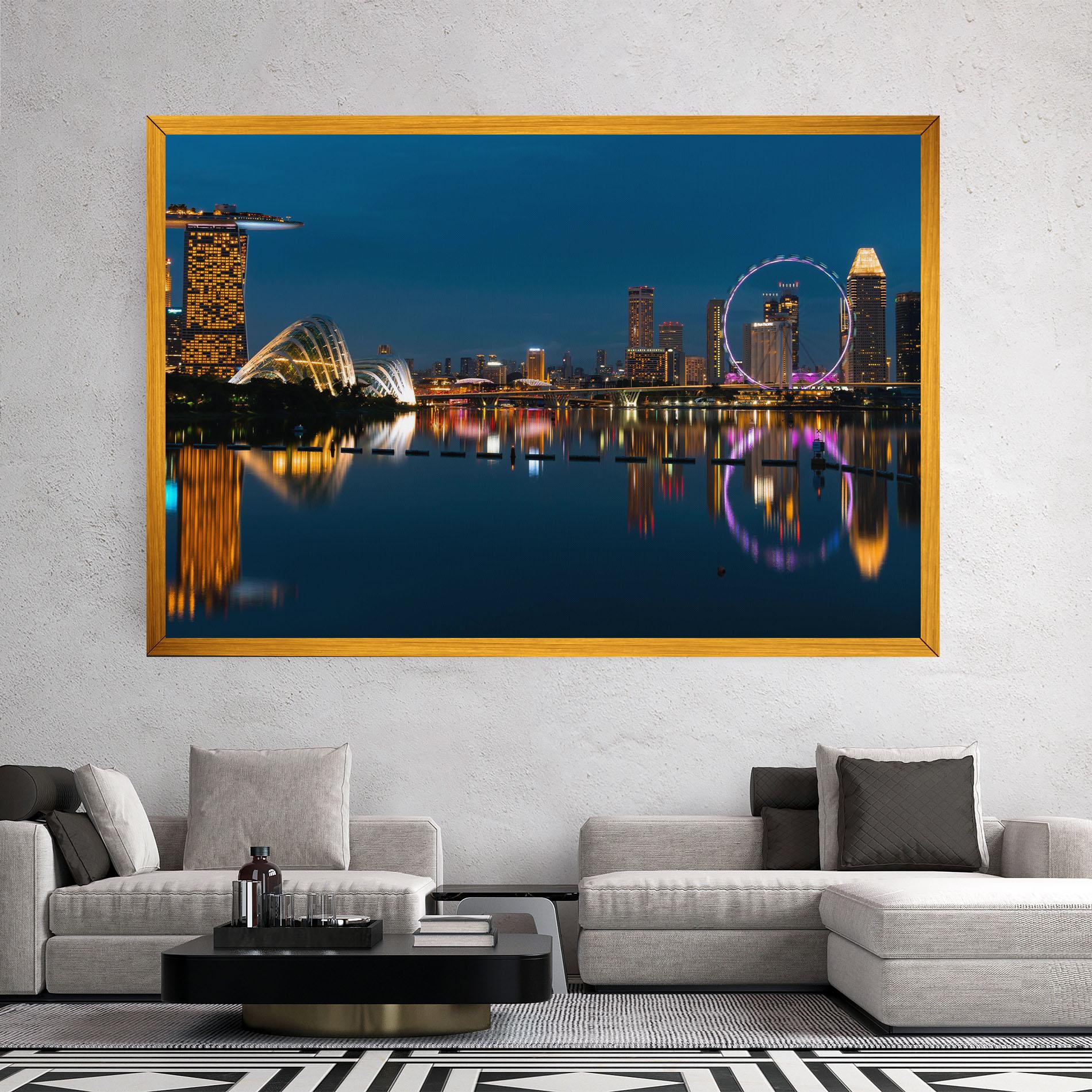 Leinwandbild Singapore City Skyline mockup 2