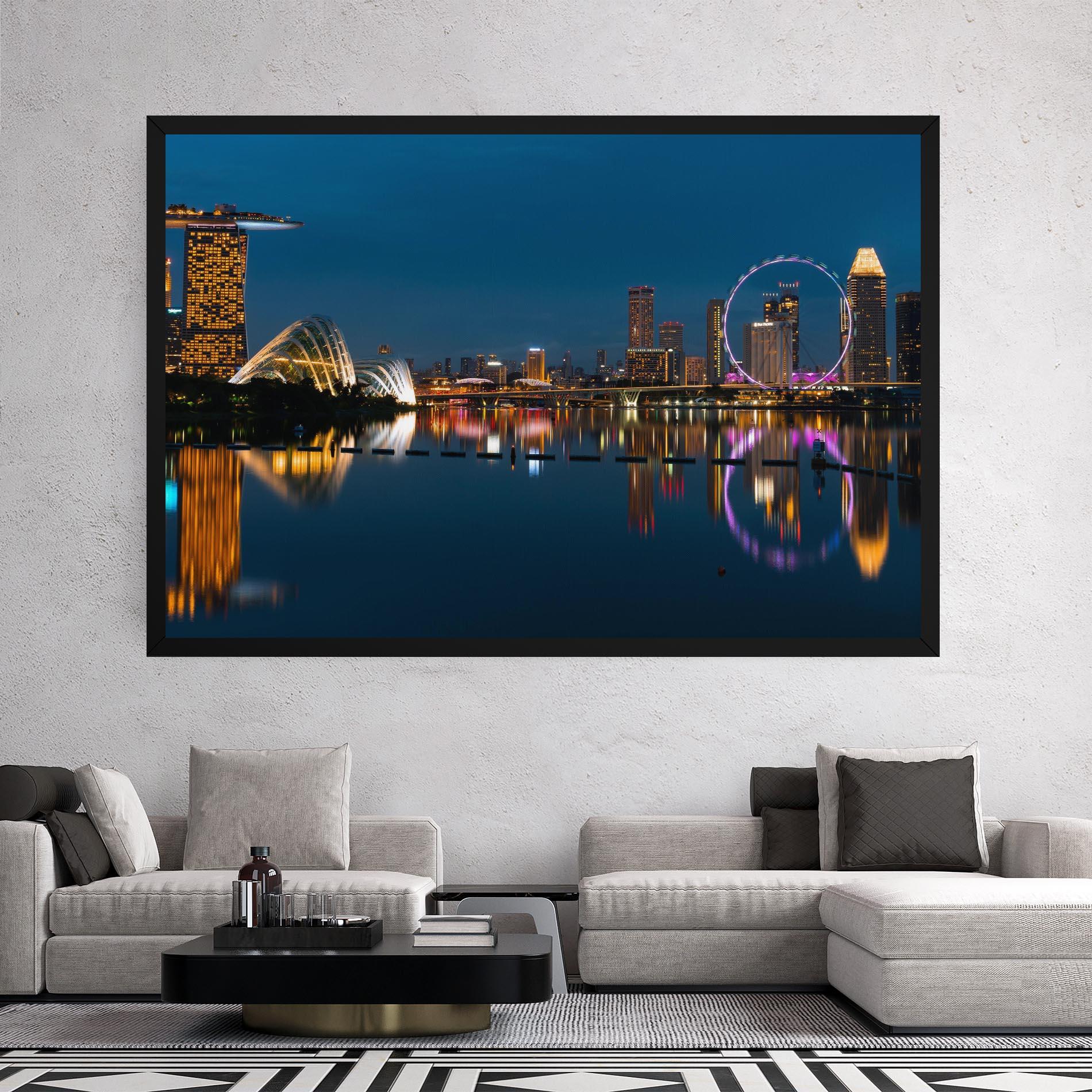 Leinwandbild Singapore City Skyline mockup 2