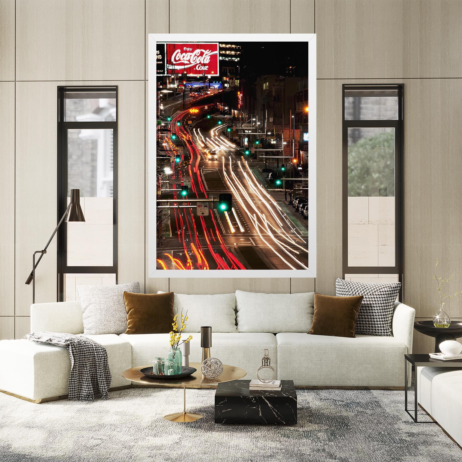 Leinwandbild Car Light Road mockup 2