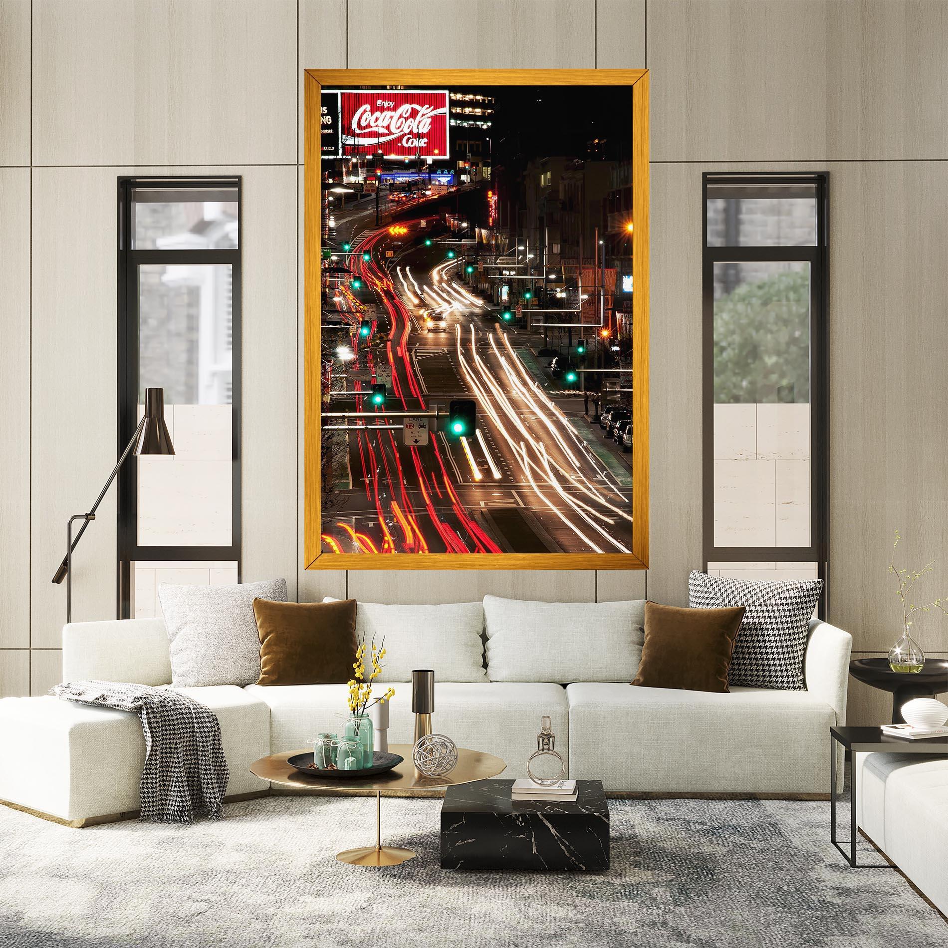 Leinwandbild Car Light Road mockup 2