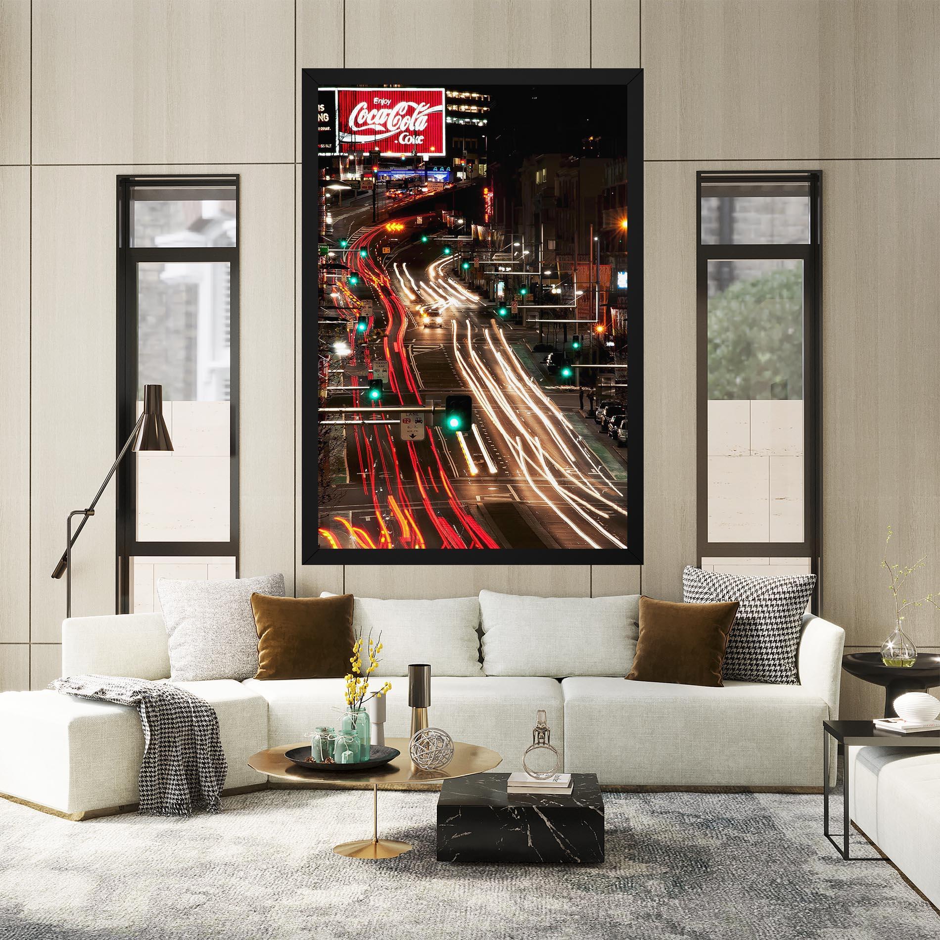 Leinwandbild Car Light Road mockup 2