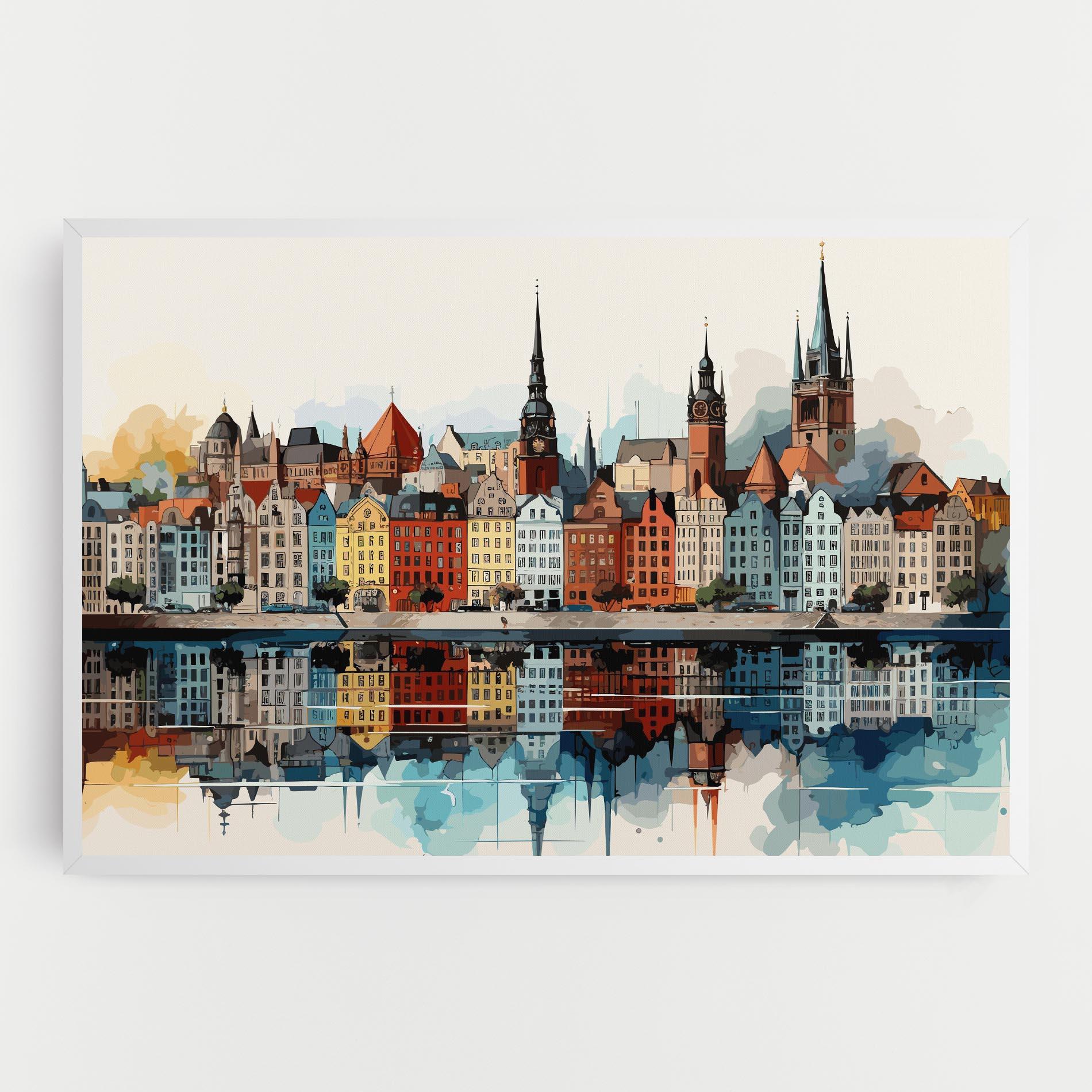 Leinwandbild German Buildings mockup 0
