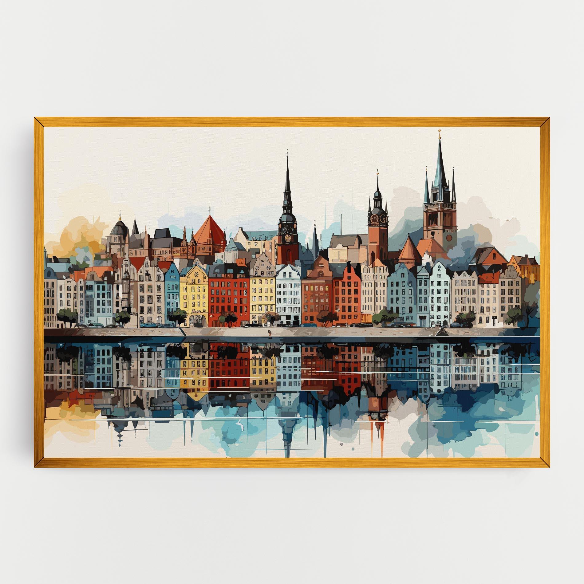 Leinwandbild German Buildings mockup 0