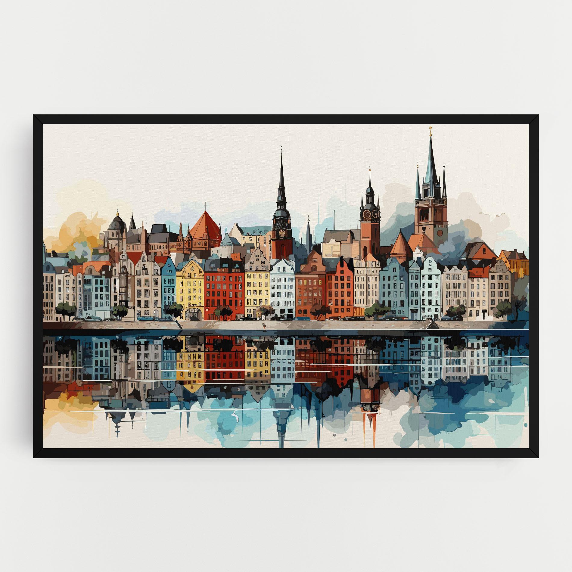 Leinwandbild German Buildings mockup 0