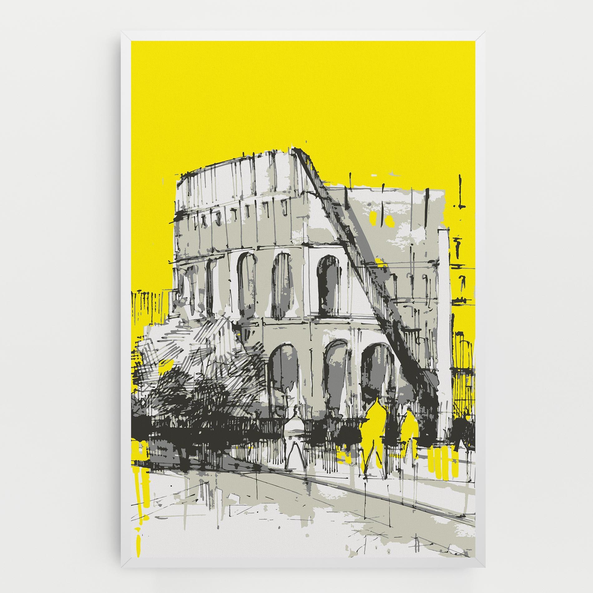 Leinwandbild Yellow Colosseum mockup 0