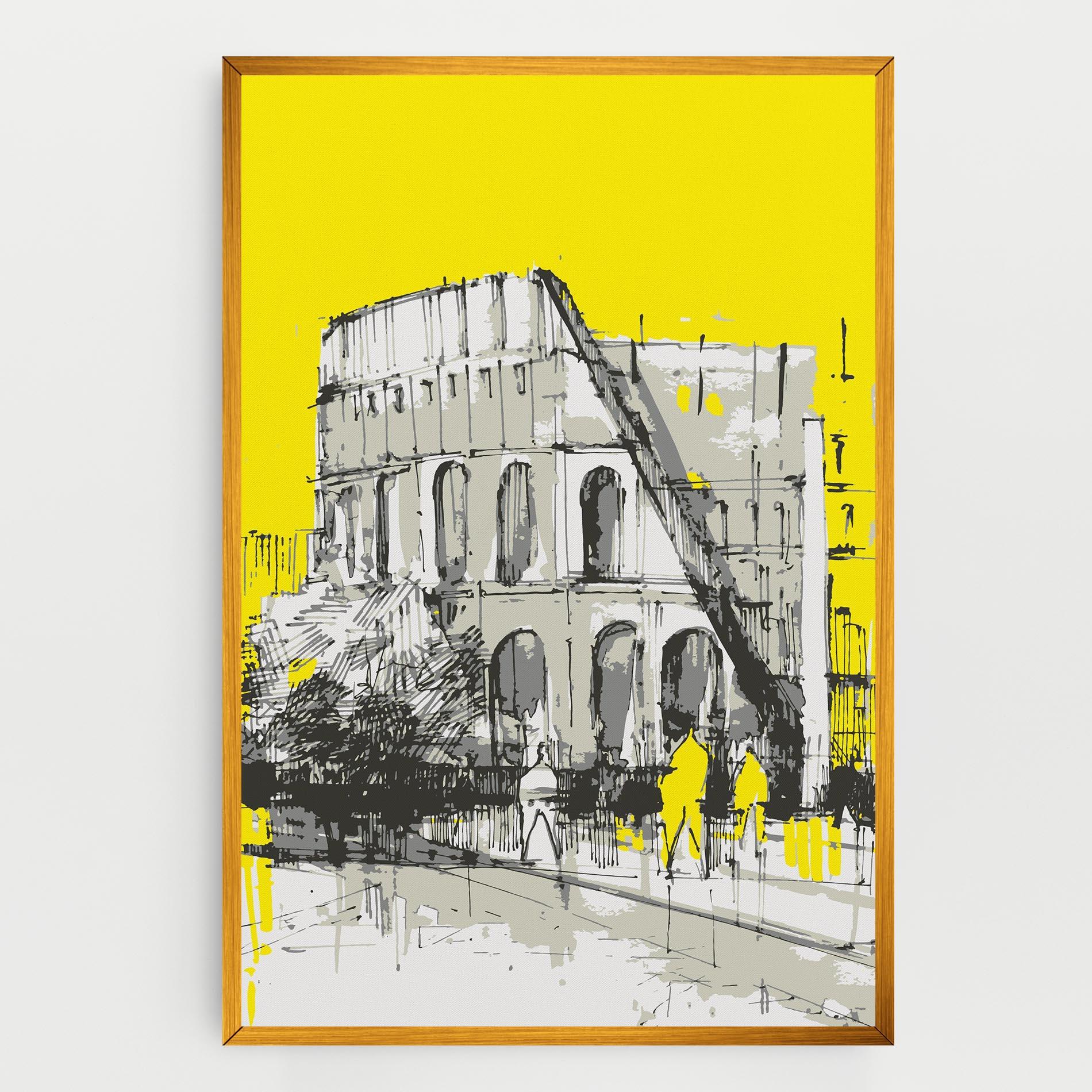Leinwandbild Yellow Colosseum mockup 0