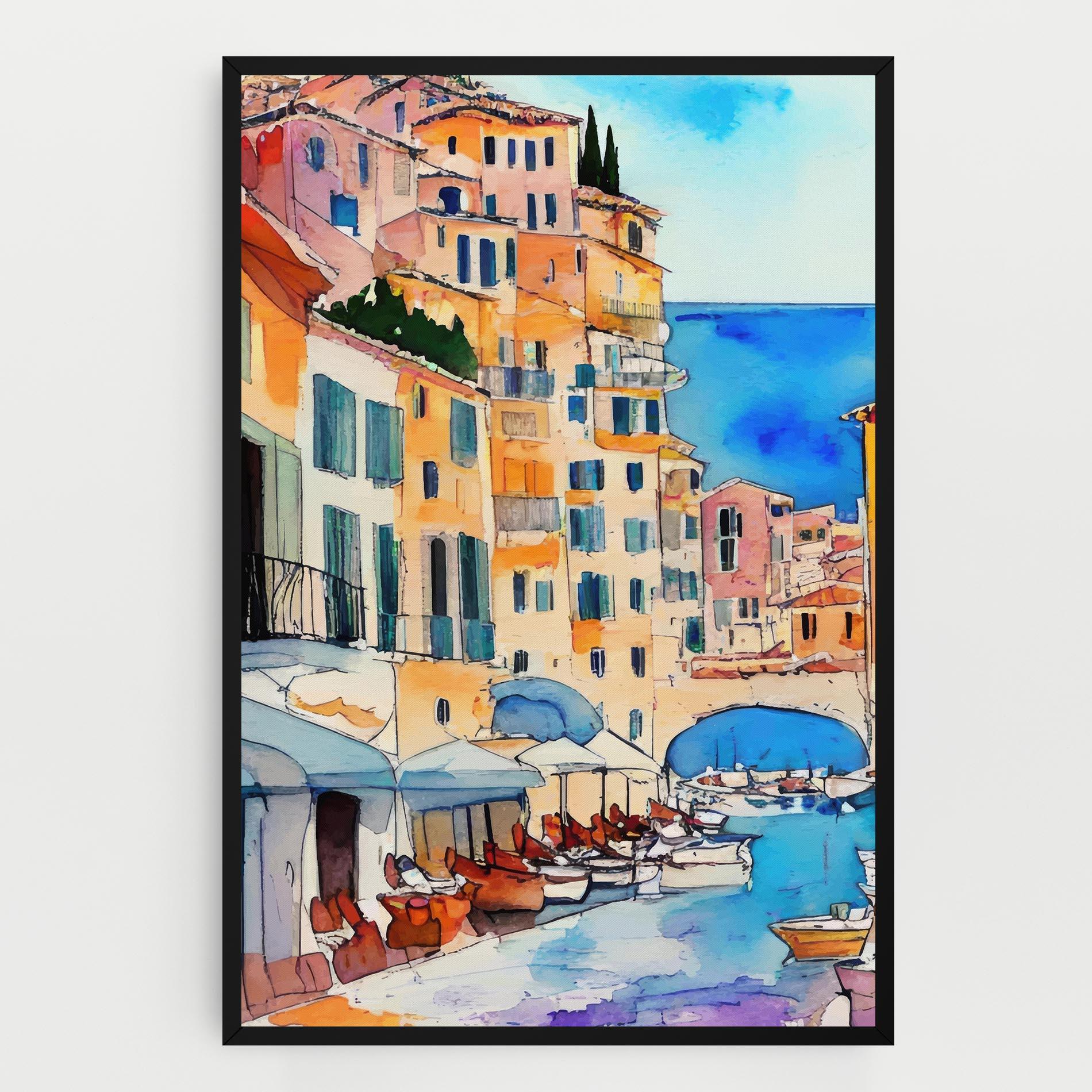 Leinwandbild France Watercolor mockup 0