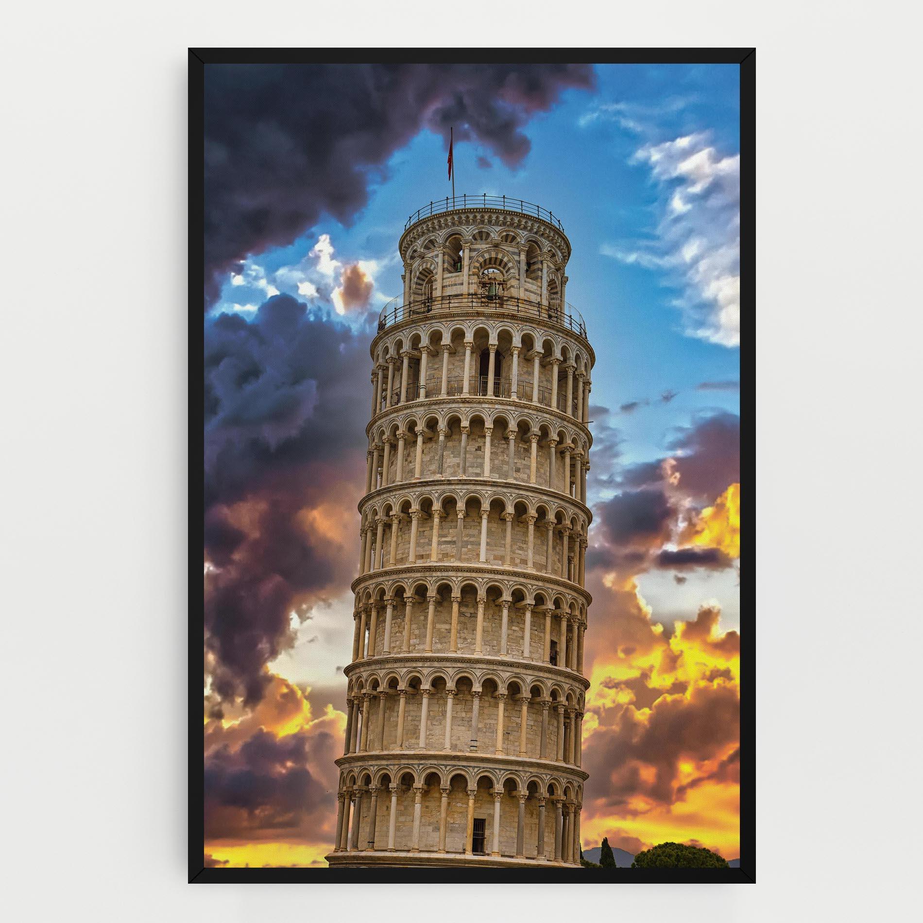 Leinwandbild Tower Of Pisa Sunset mockup 0