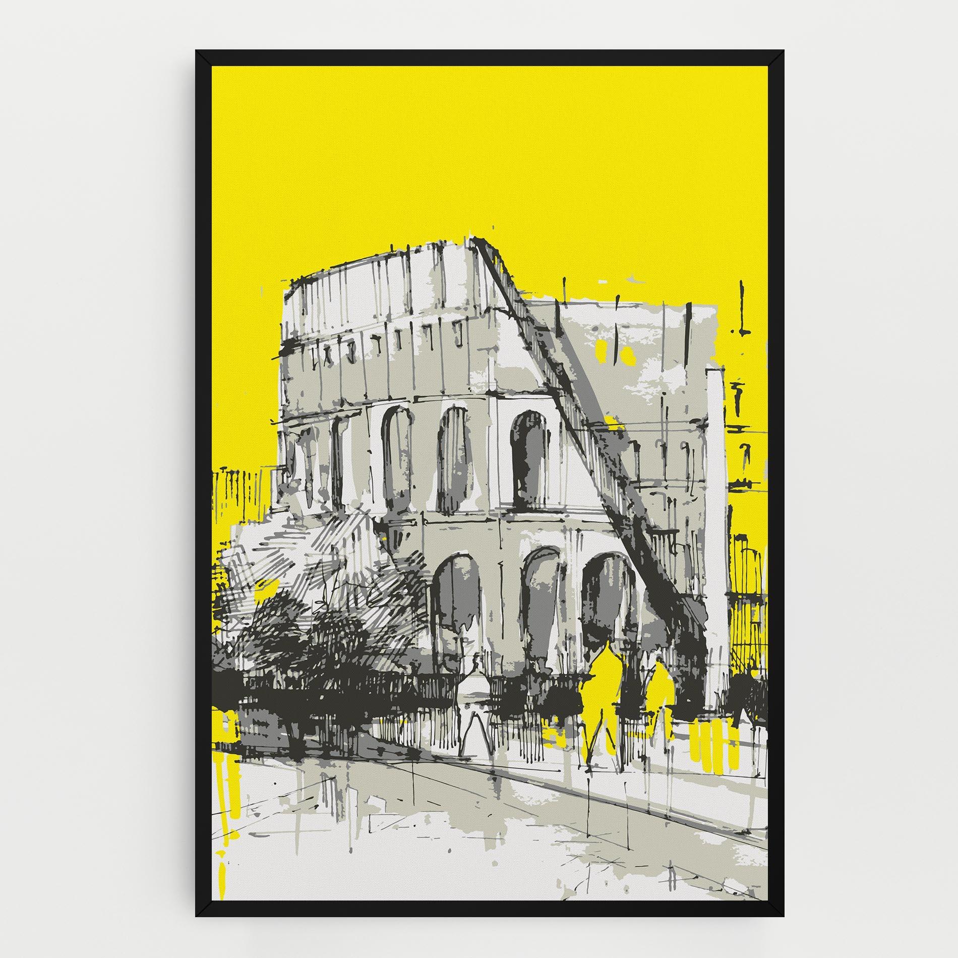 Leinwandbild Yellow Colosseum mockup 0