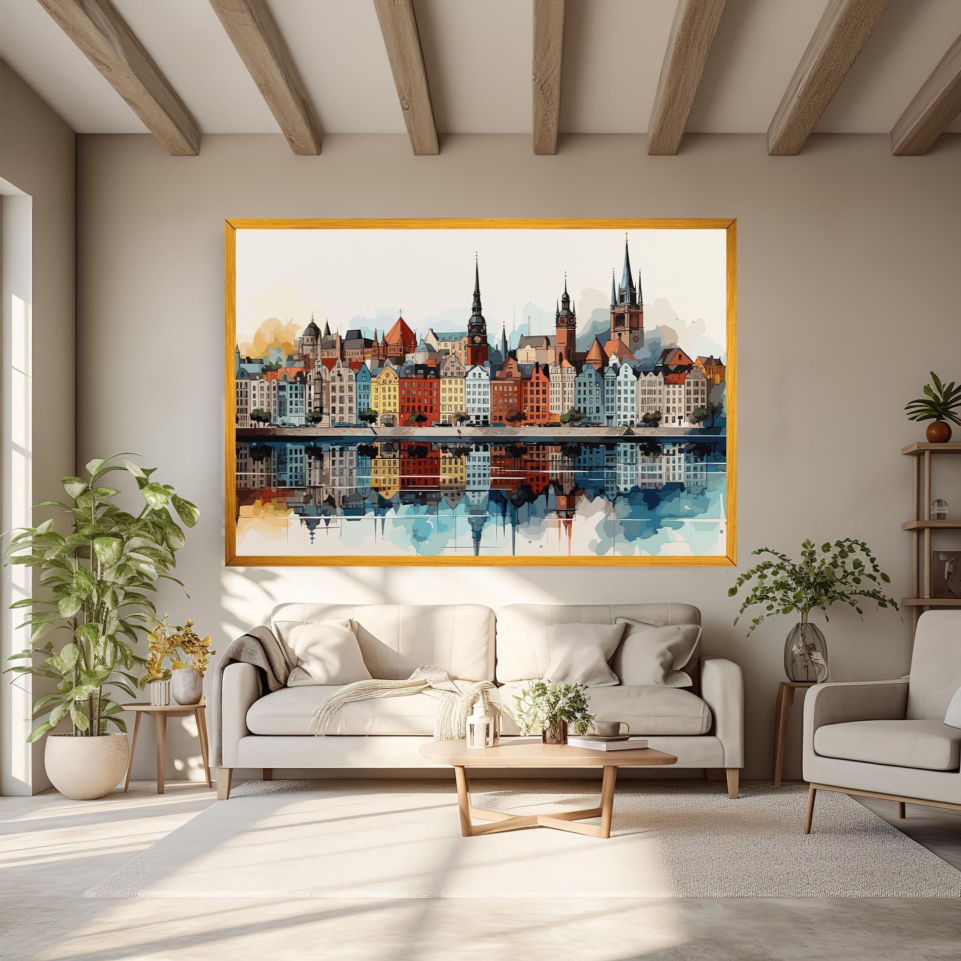 Leinwandbild German Buildings mockup 6