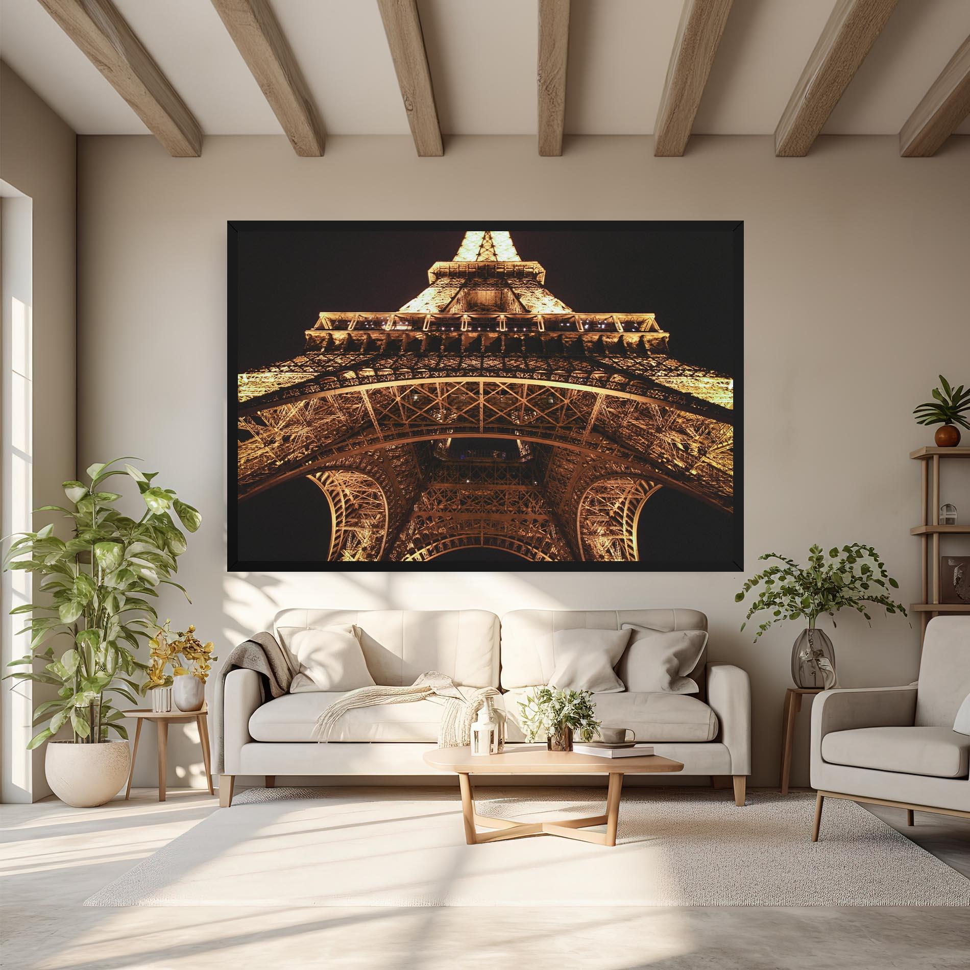 Leinwandbild Eiffel Tower At Night mockup 6
