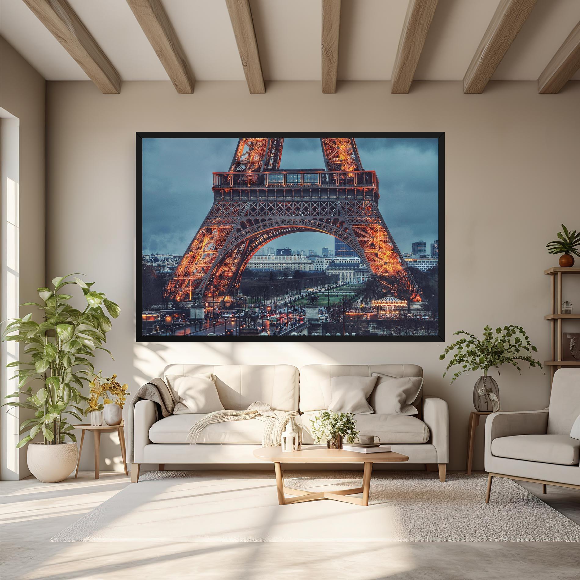 Leinwandbild Eiffel Tower Lights mockup 6