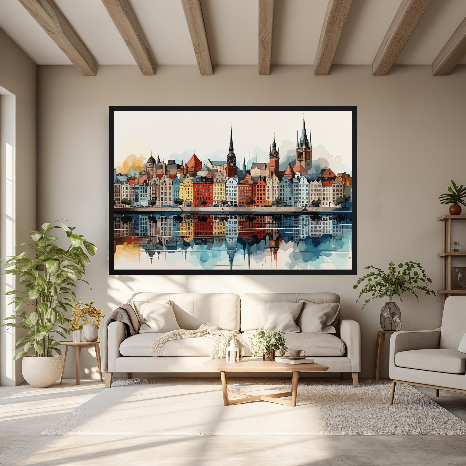 Leinwandbild German Buildings mockup 6
