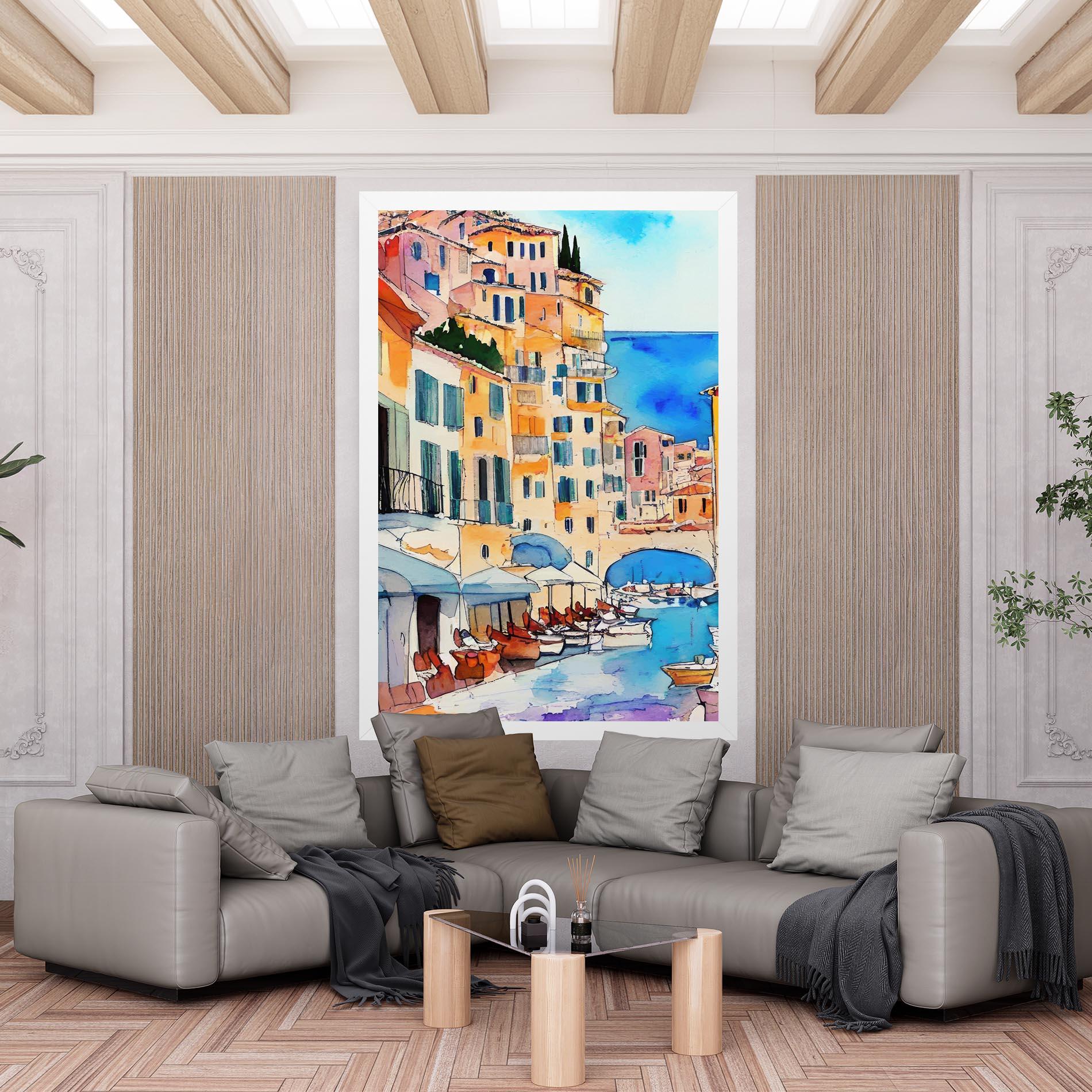 Leinwandbild France Watercolor mockup 6