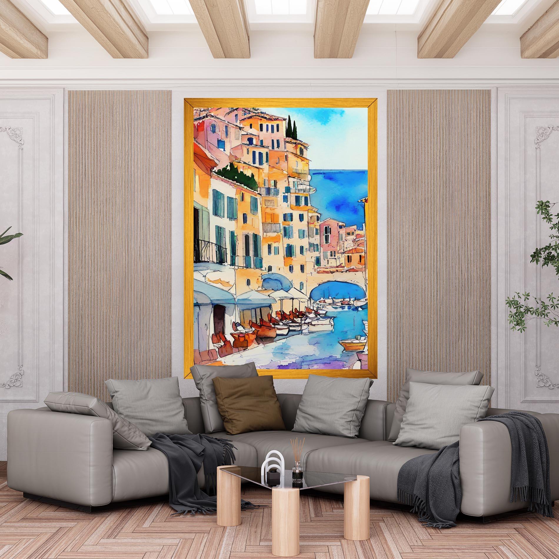 Leinwandbild France Watercolor mockup 6