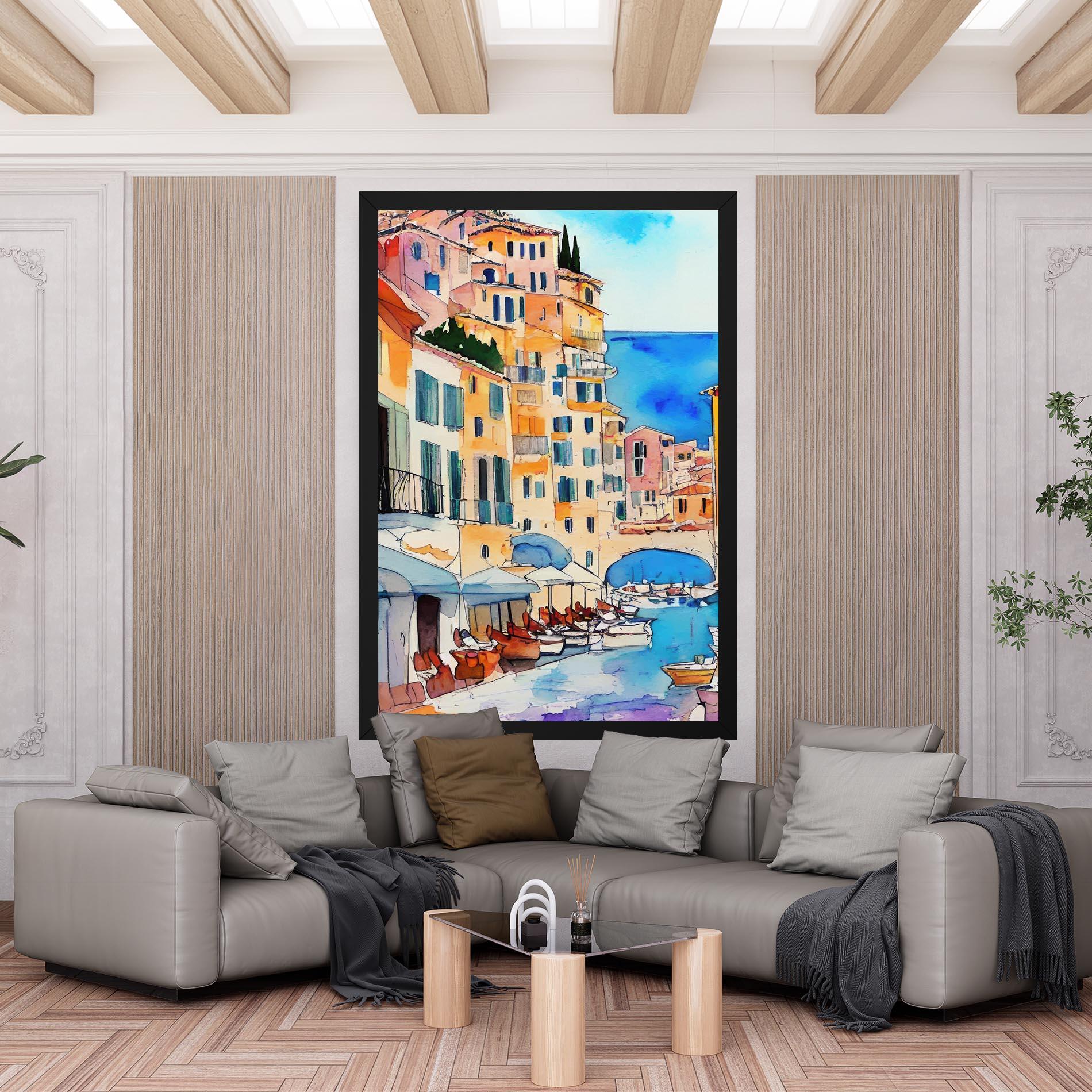 Leinwandbild France Watercolor mockup 6