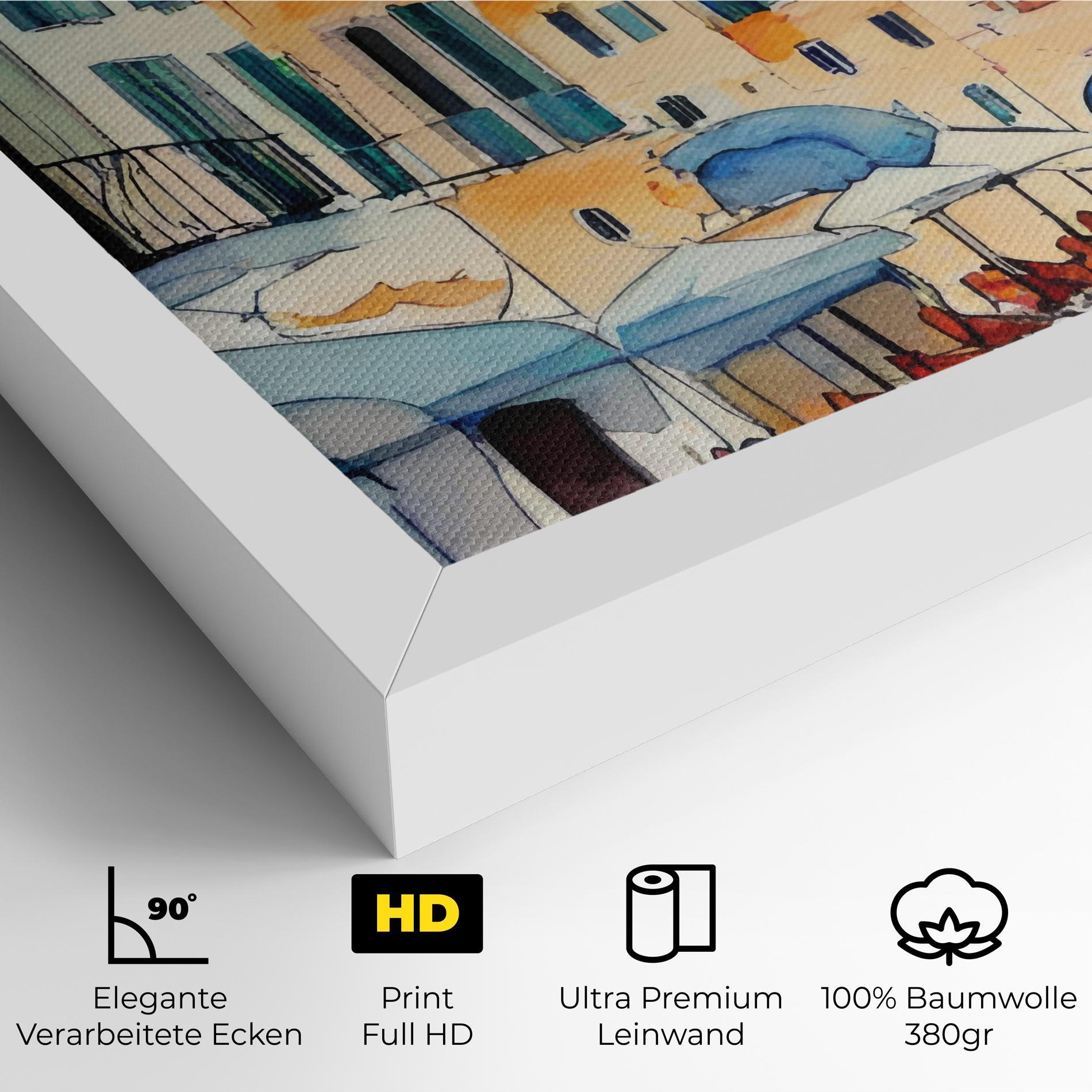 Leinwandbild France Watercolor mockup 4