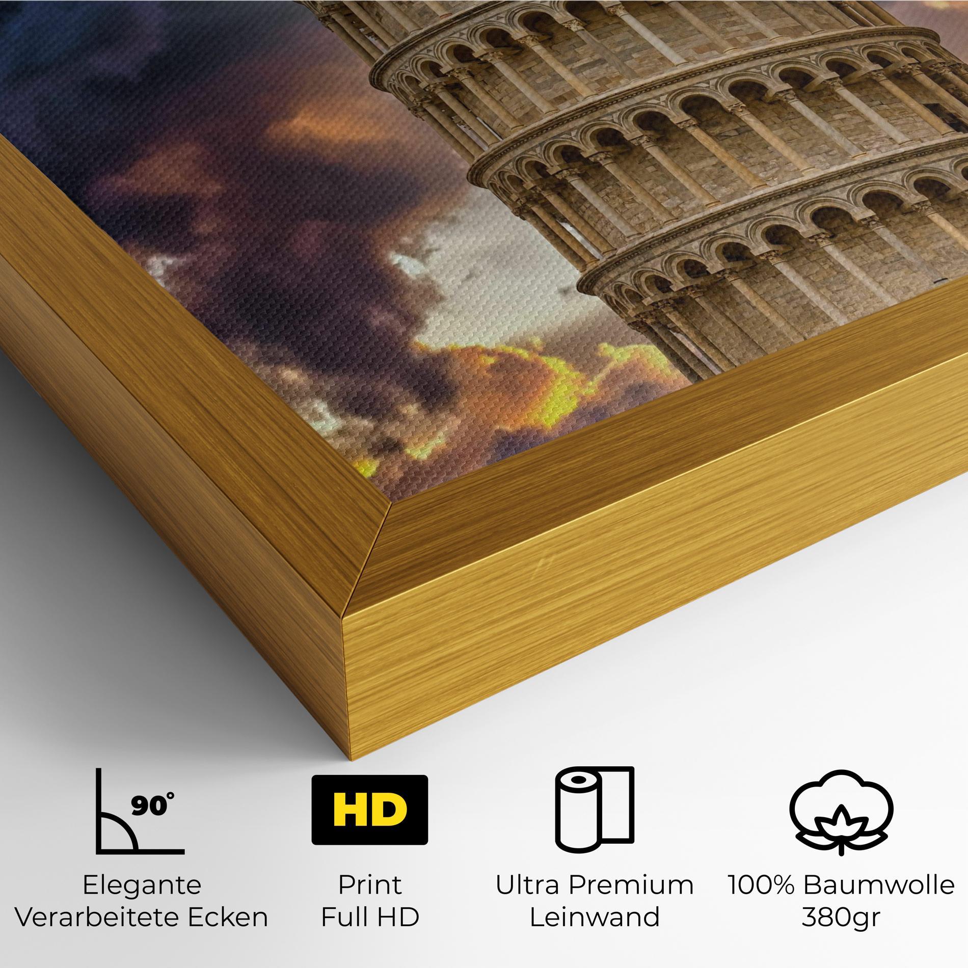 Leinwandbild Tower Of Pisa Sunset mockup 4