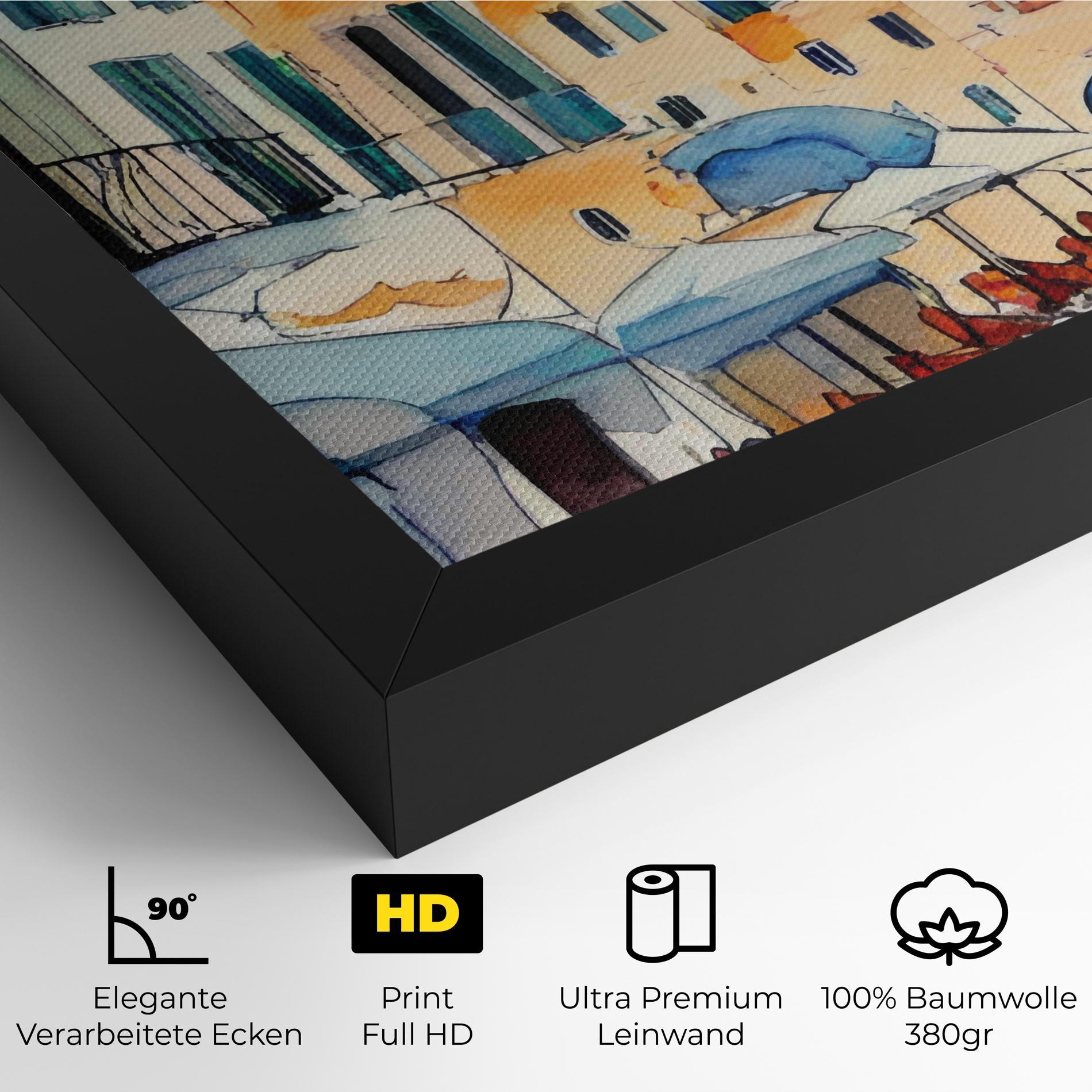 Leinwandbild France Watercolor mockup 4
