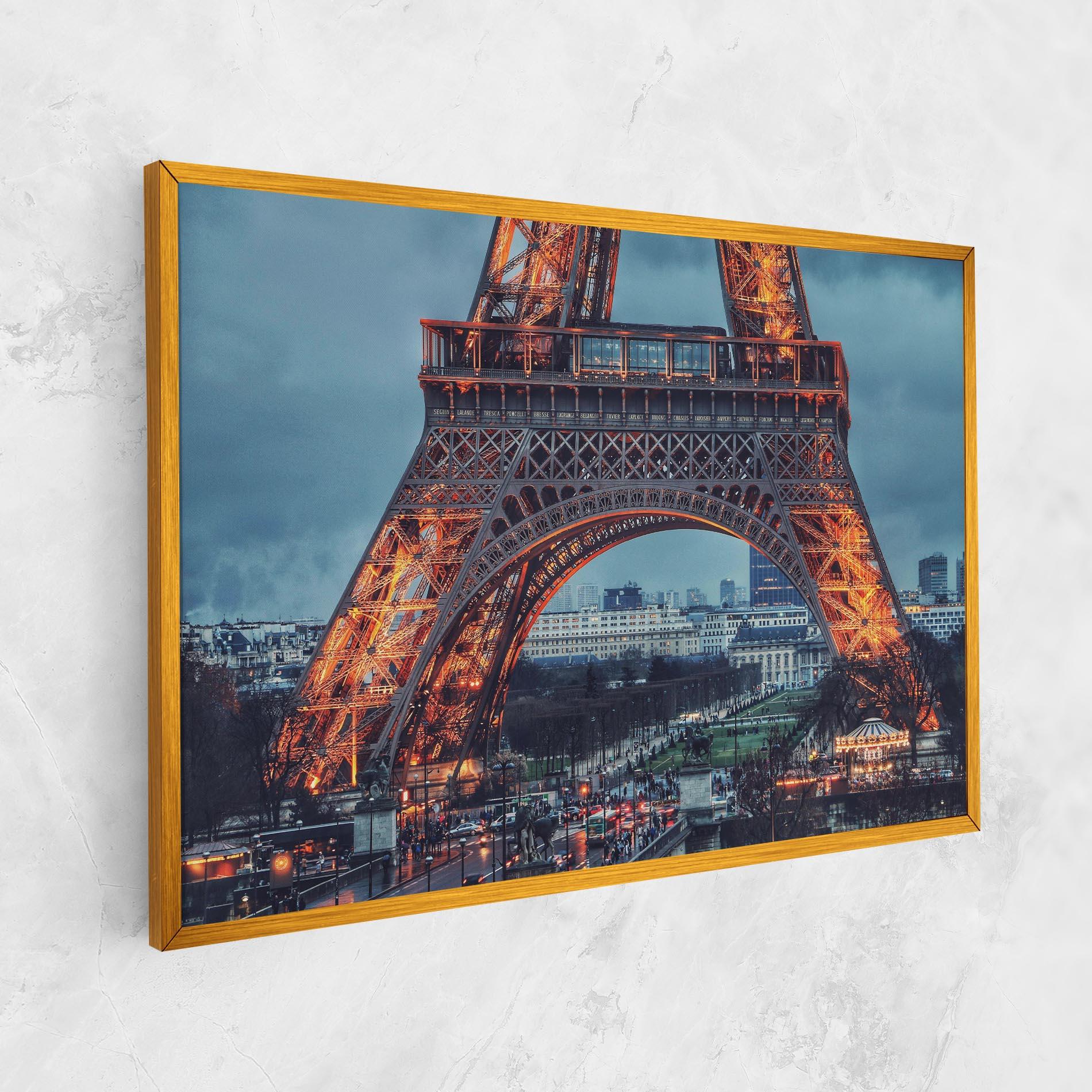 Leinwandbild Eiffel Tower Lights mockup 1