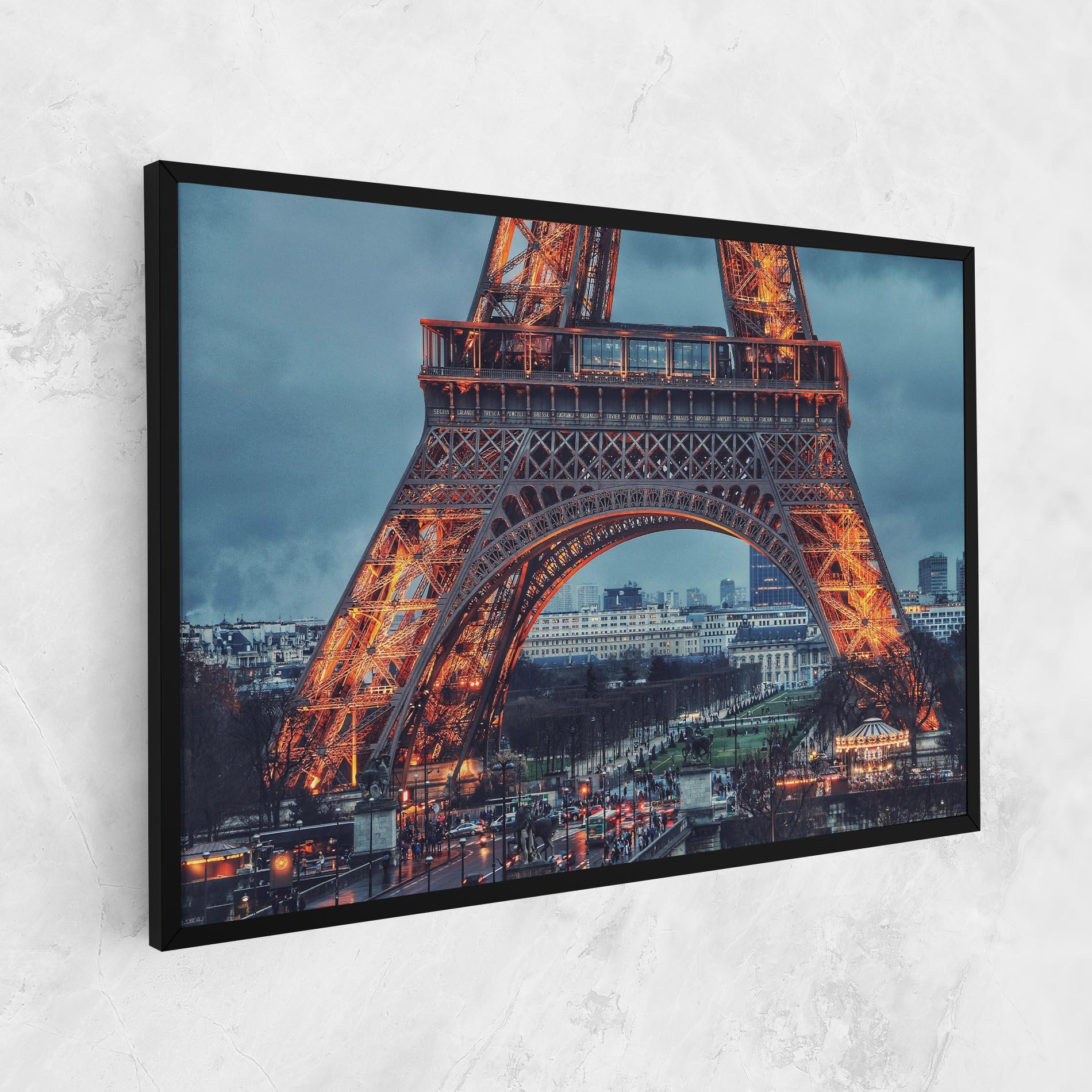 Leinwandbild Eiffel Tower Lights mockup 1