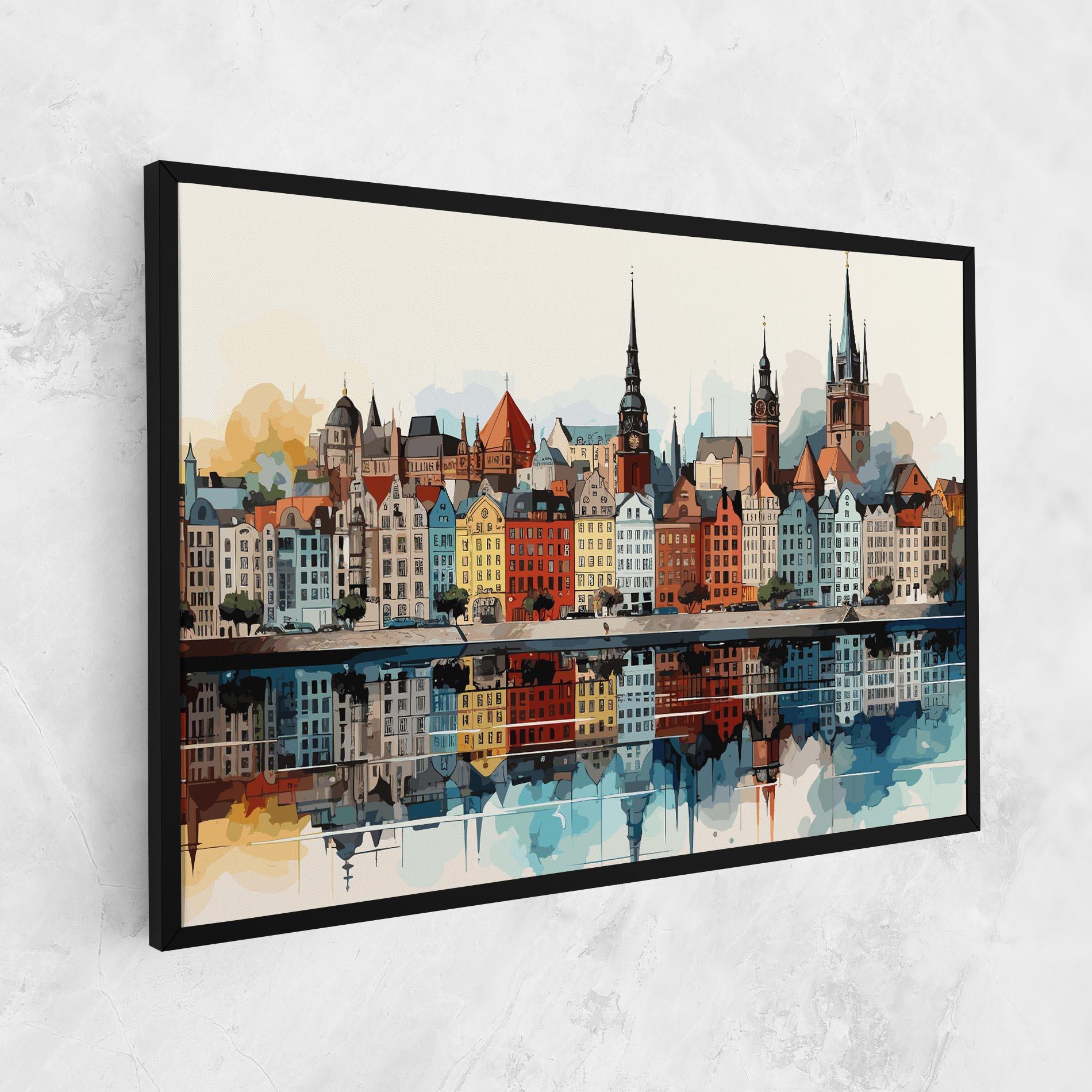 Leinwandbild German Buildings mockup 1