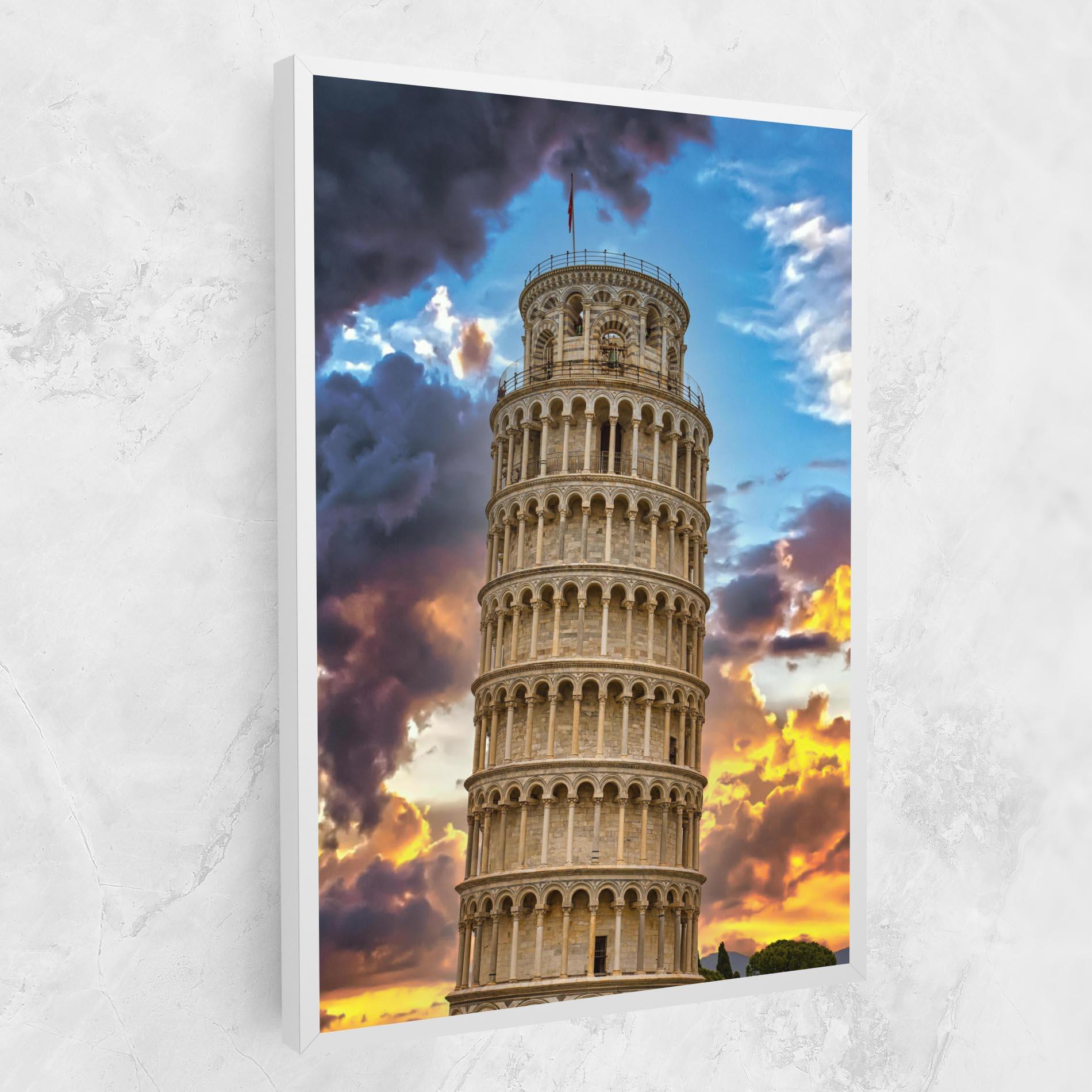 Leinwandbild Tower Of Pisa Sunset mockup 1