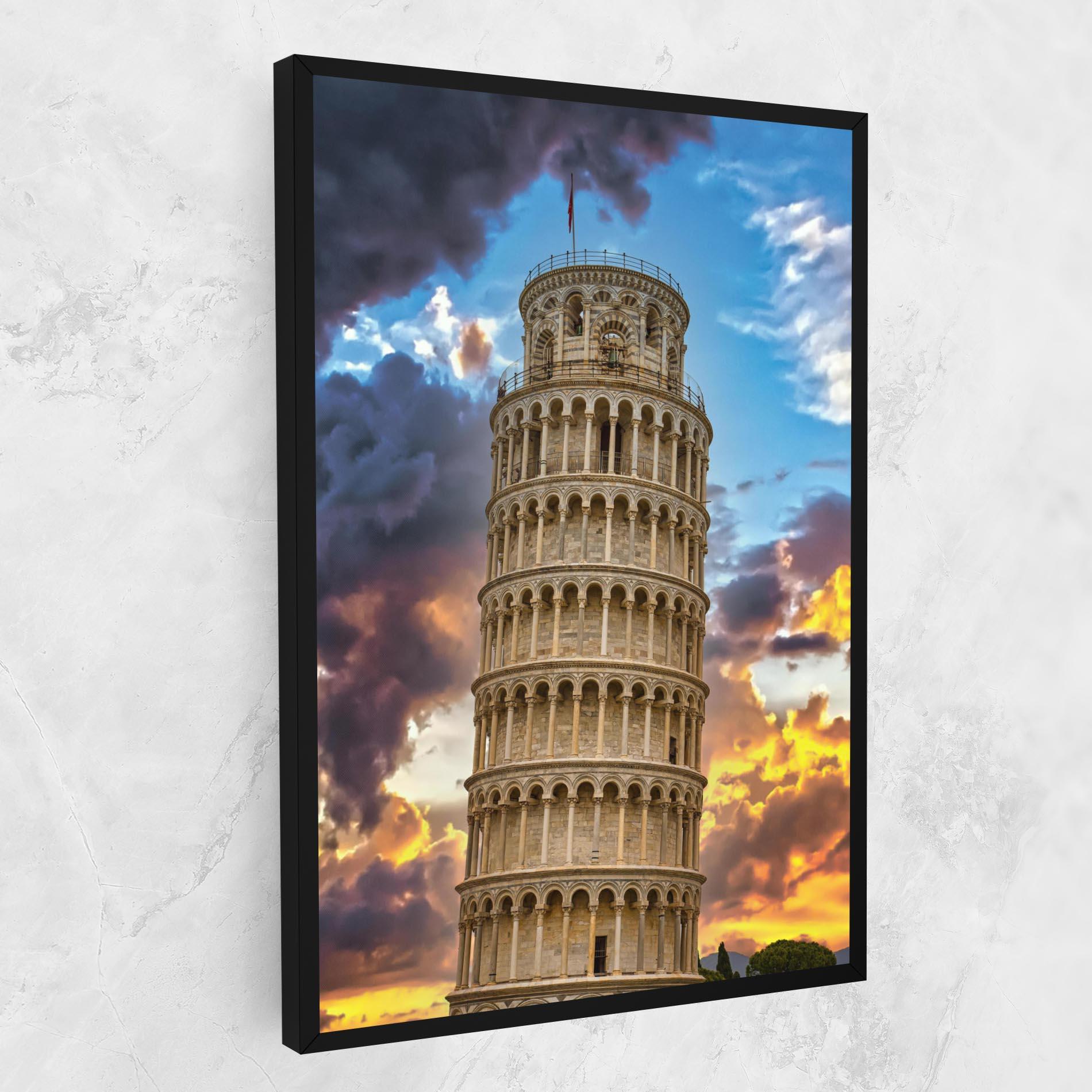 Leinwandbild Tower Of Pisa Sunset mockup 1