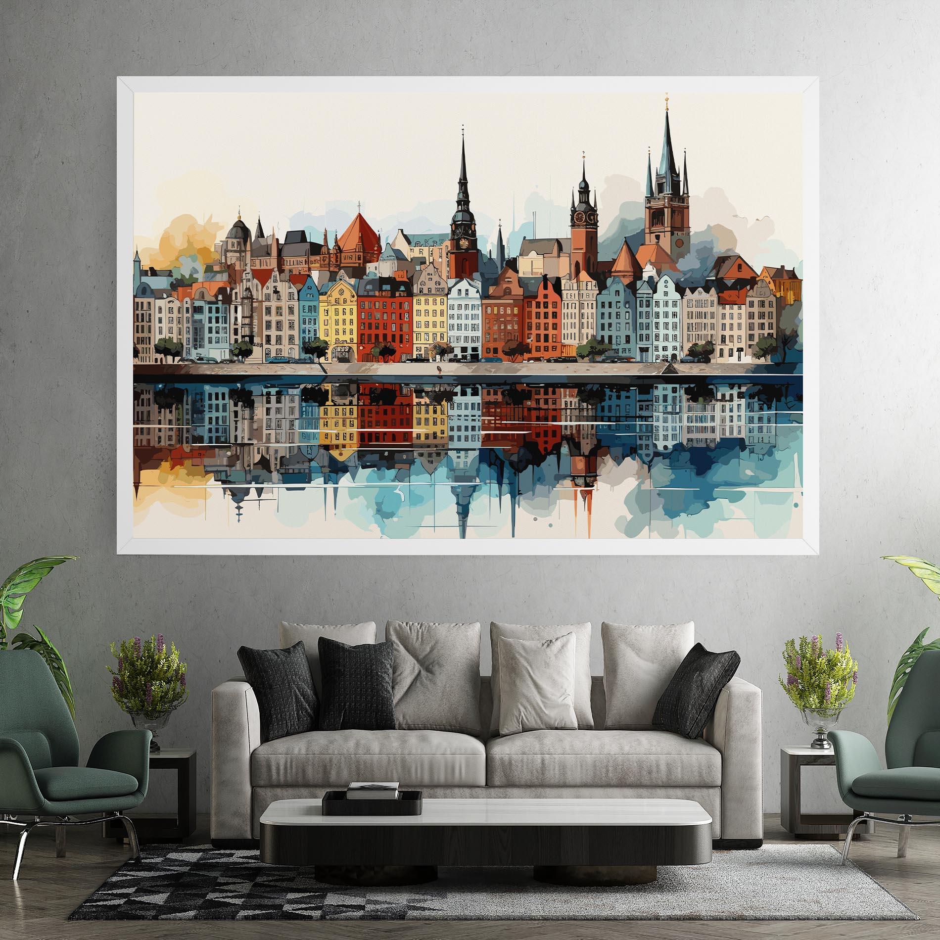 Leinwandbild German Buildings mockup 7