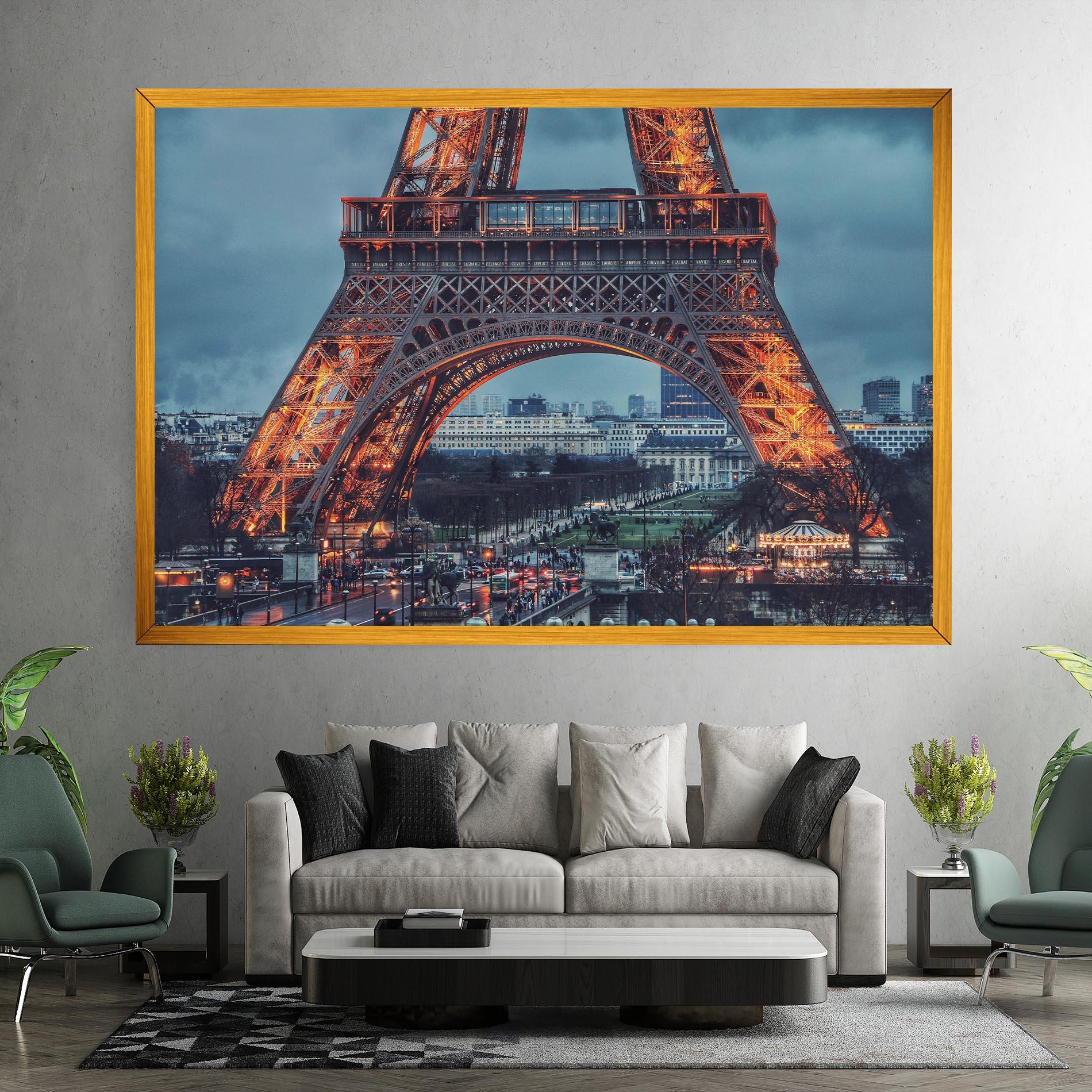 Leinwandbild Eiffel Tower Lights mockup 7