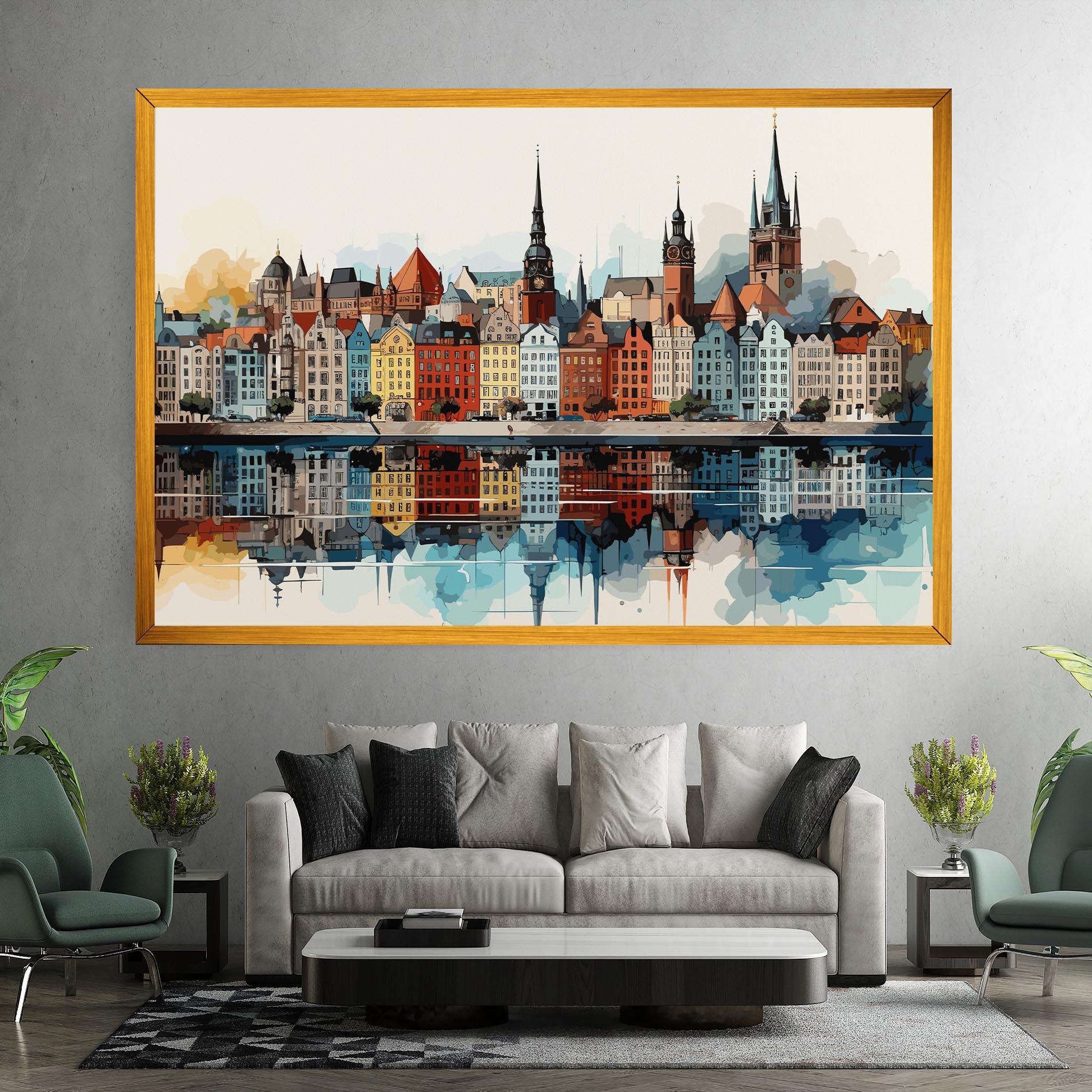 Leinwandbild German Buildings mockup 7