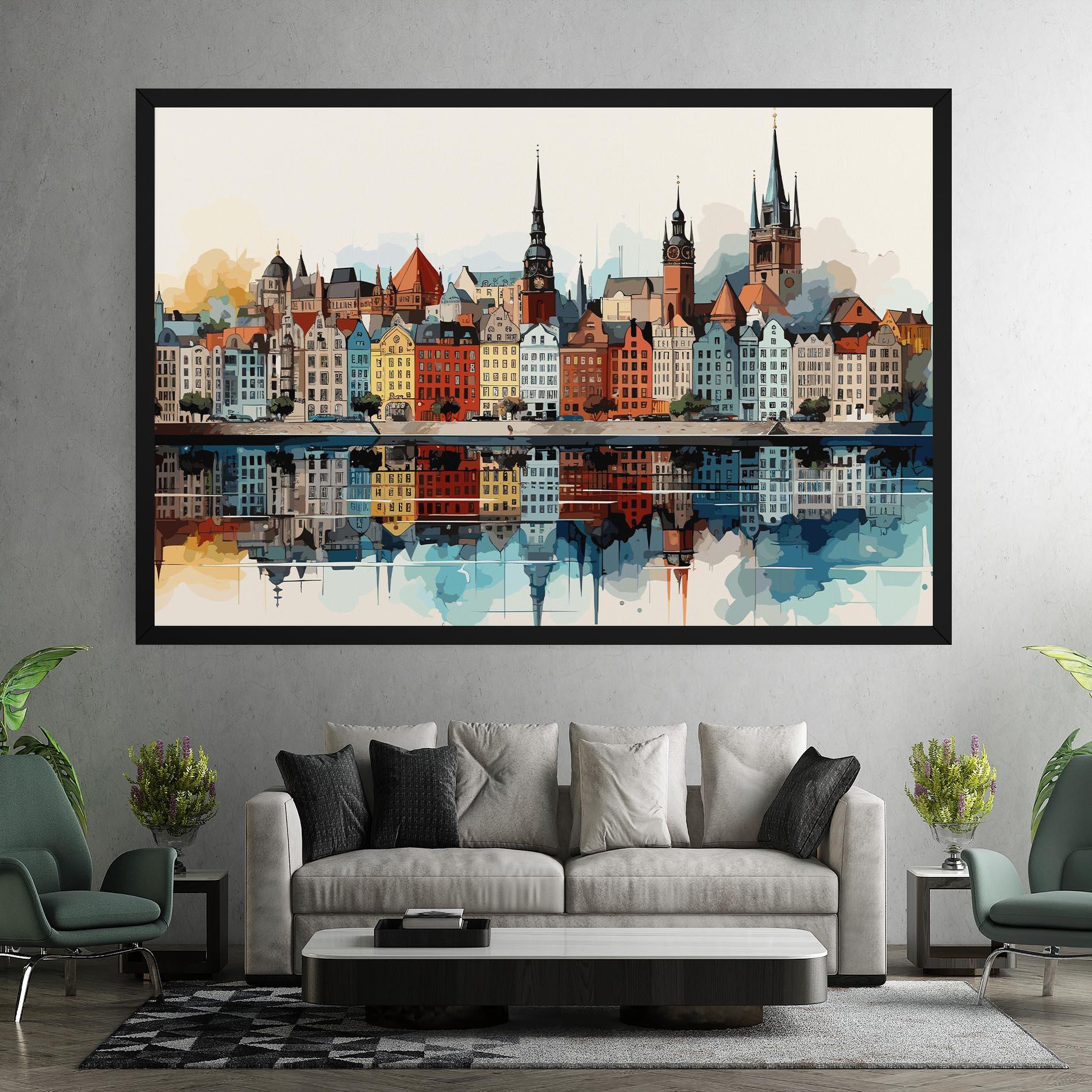 Leinwandbild German Buildings mockup 7
