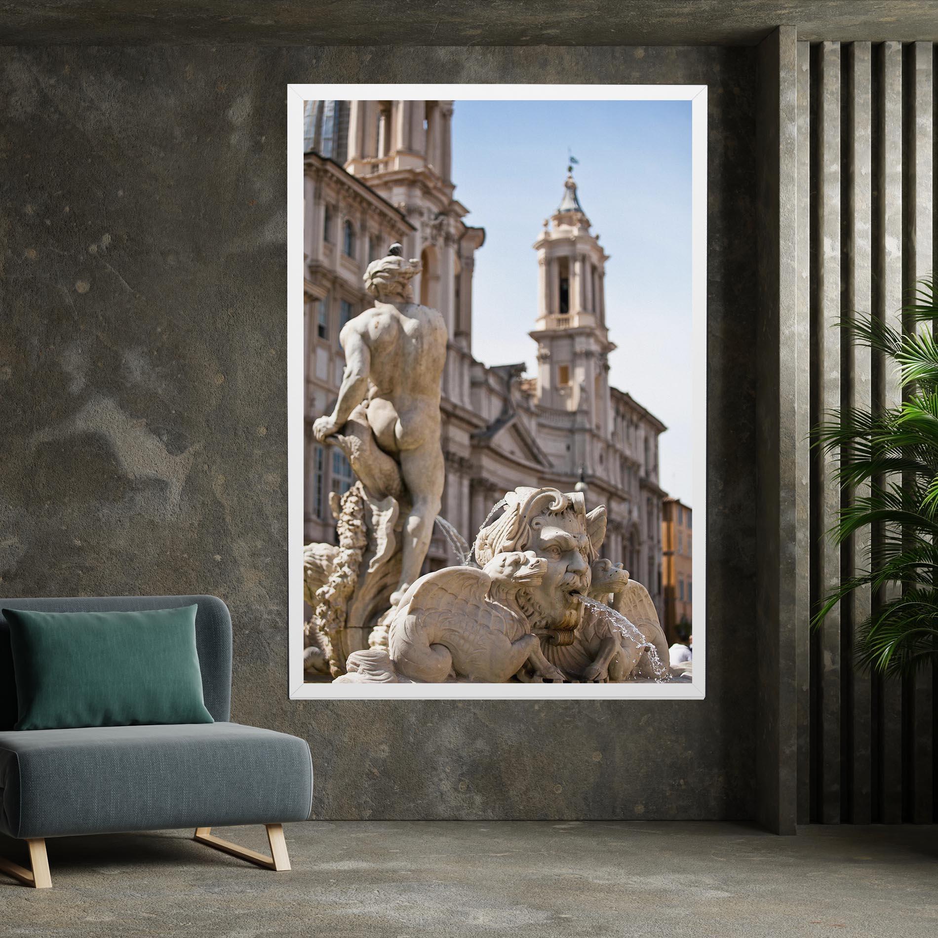 Leinwandbild Baroque Statue Italy mockup 7