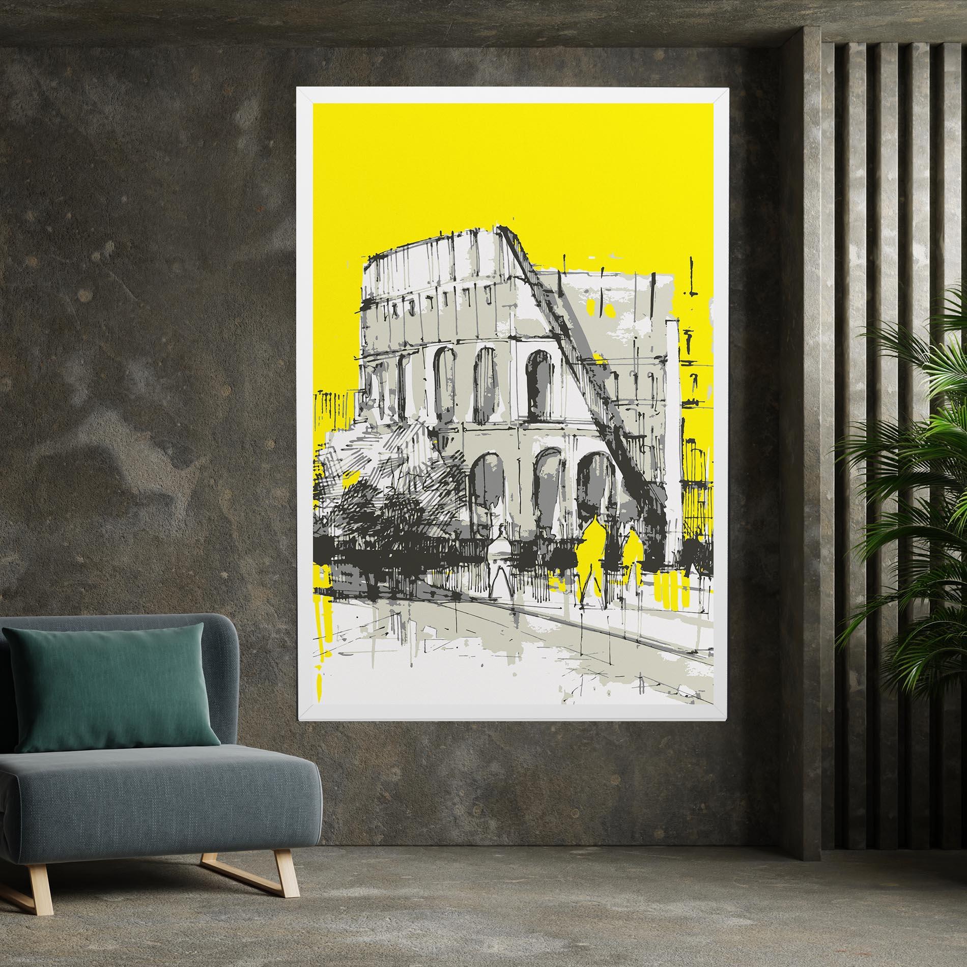 Leinwandbild Yellow Colosseum mockup 7