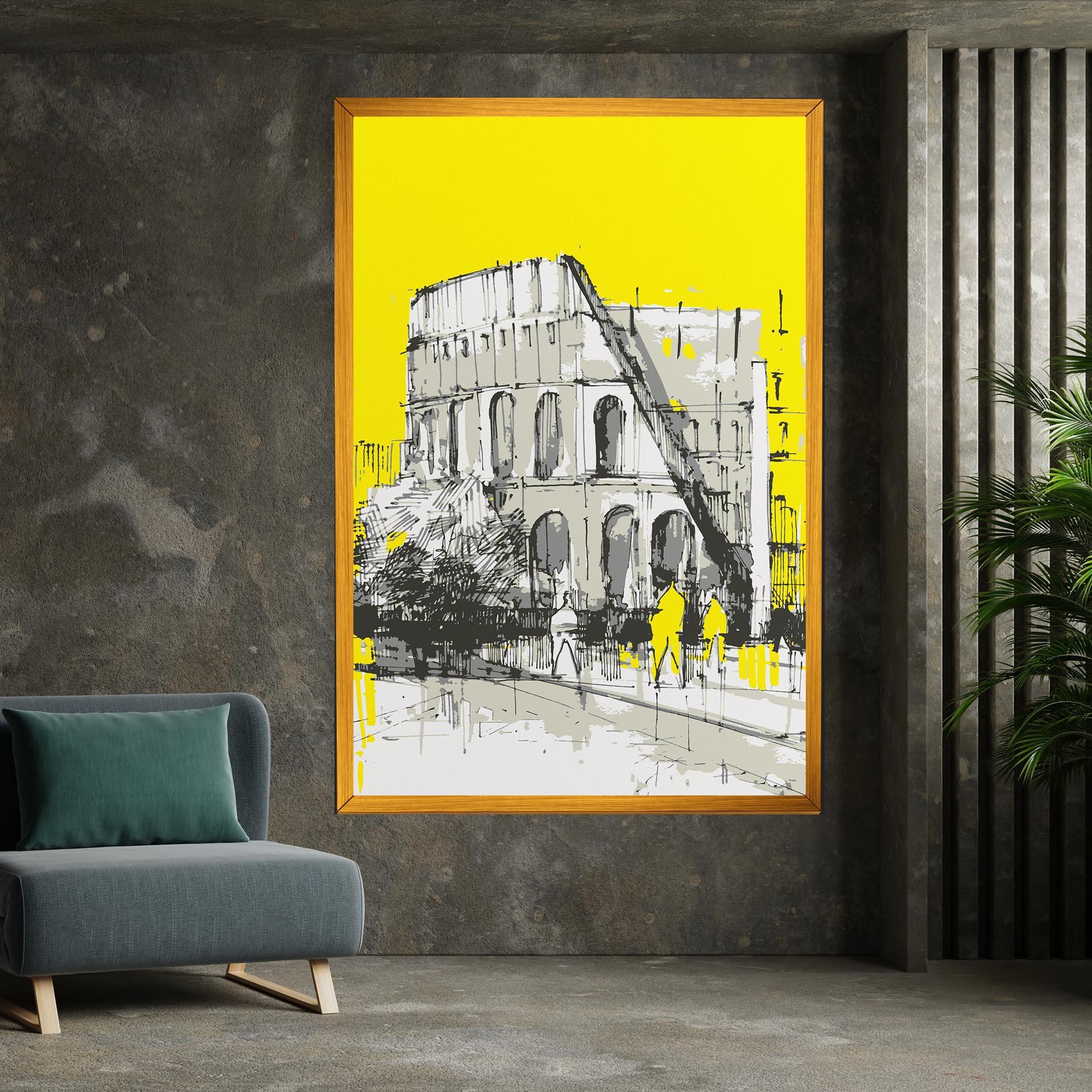 Leinwandbild Yellow Colosseum mockup 7